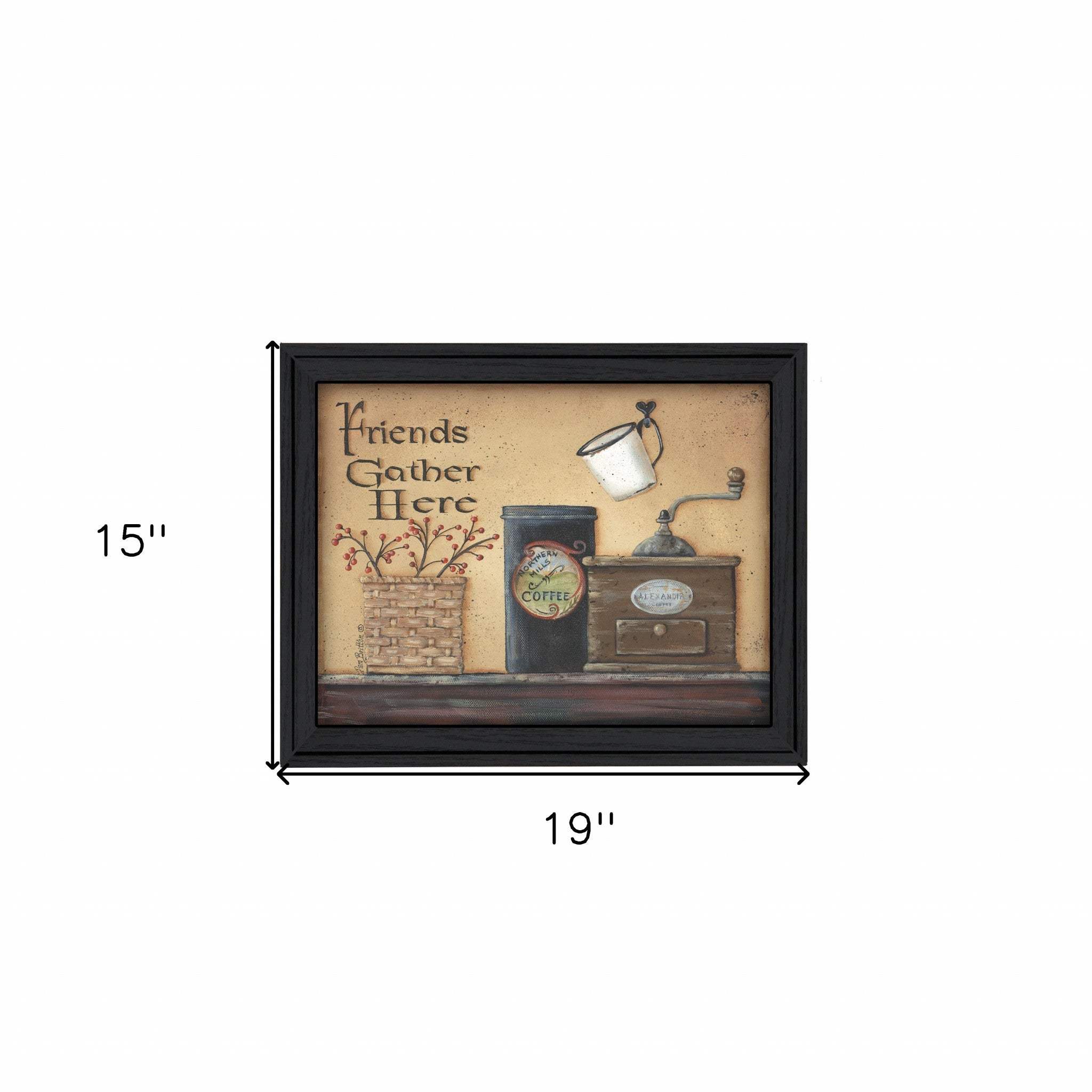 Friends Gather Here Black Framed Print Wall Art - Image 5
