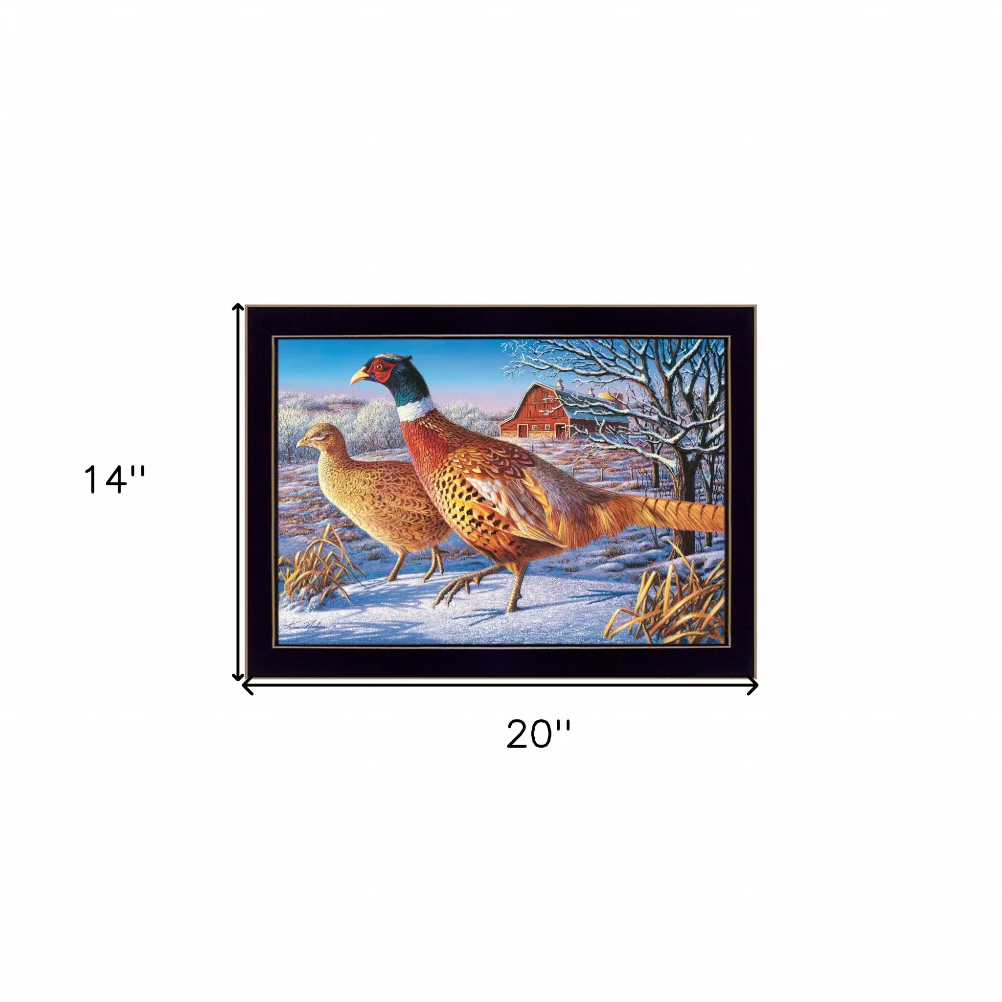 Frosty Morning Ringnecks 1 Black Framed Print Wall Art - Image 5