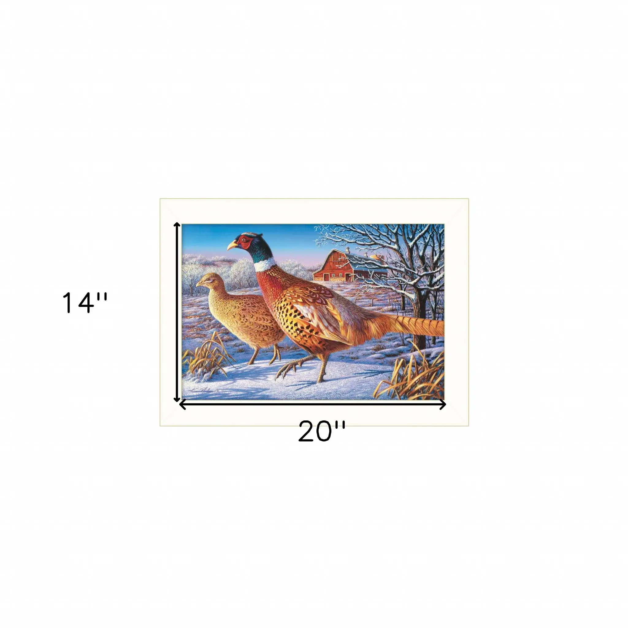 Frosty Morning Ringnecks 2 White Framed Print Wall Art - Image 5