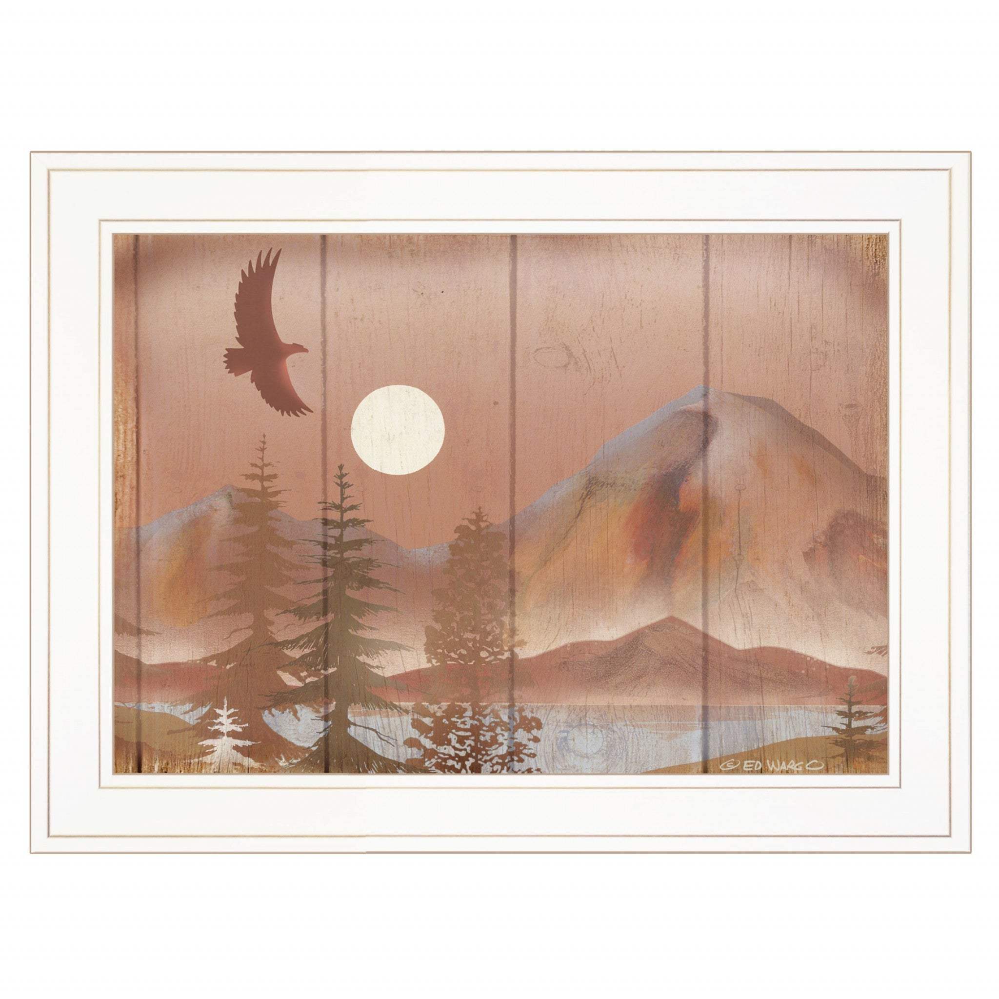 Full Moon I 1 White Framed Print Wall Art - Image 2