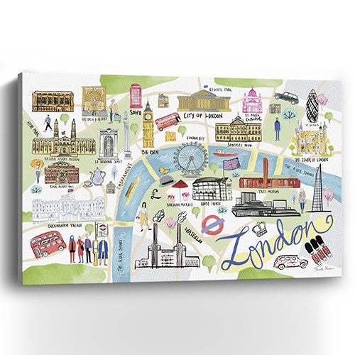 Fun Illustrated London Map Unframed Print Wall Art - Image 2