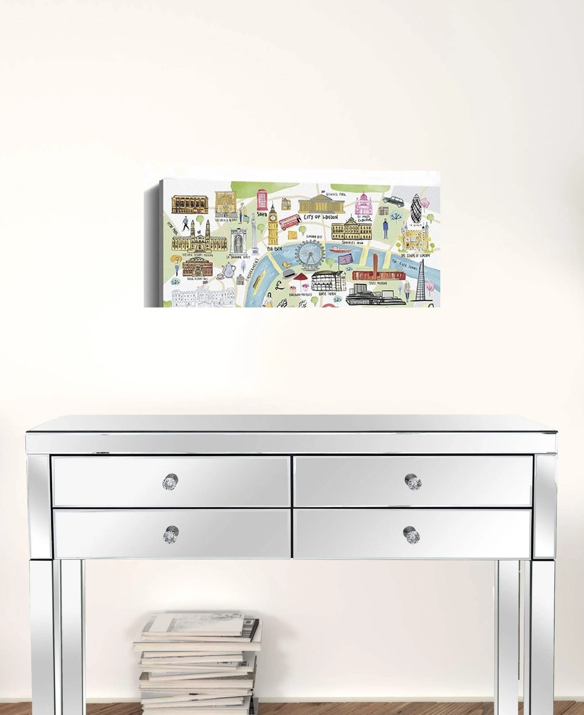 Fun Illustrated London Map Unframed Print Wall Art - Image 3