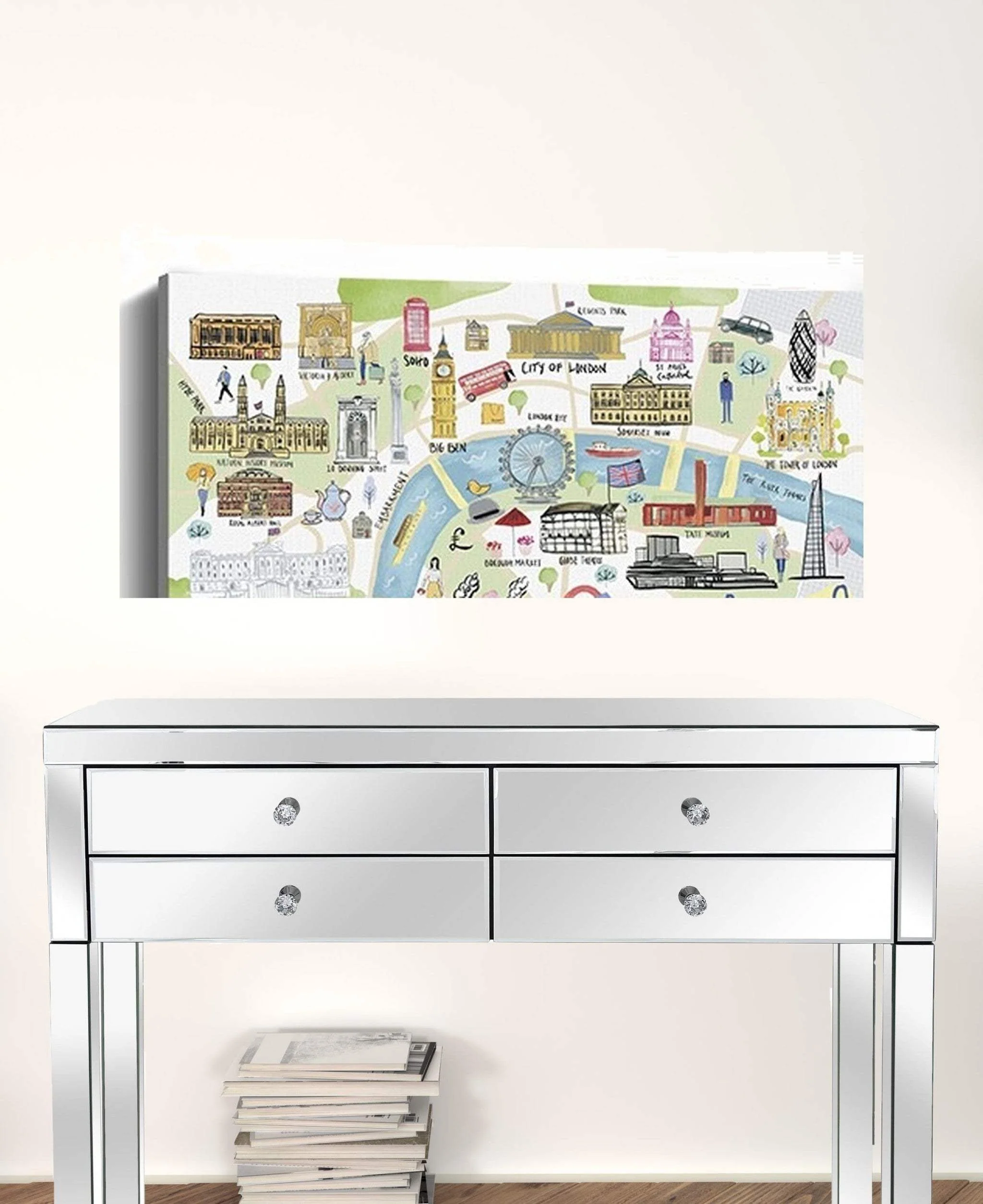 Fun Illustrated London Map Unframed Print Wall Art - Image 3