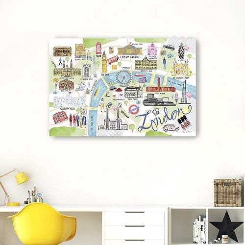 Fun Illustrated London Map Unframed Print Wall Art - Image 4