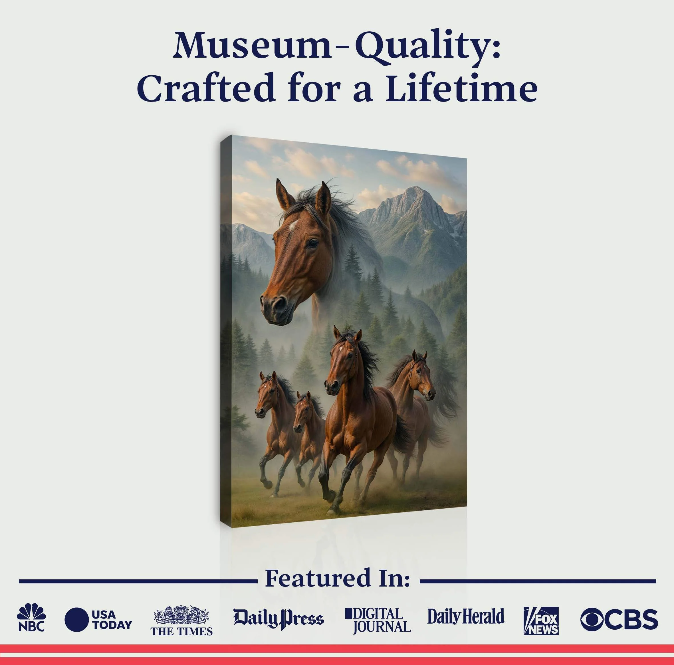 Galloping Horse Double Exposure Wall Art - Image 6