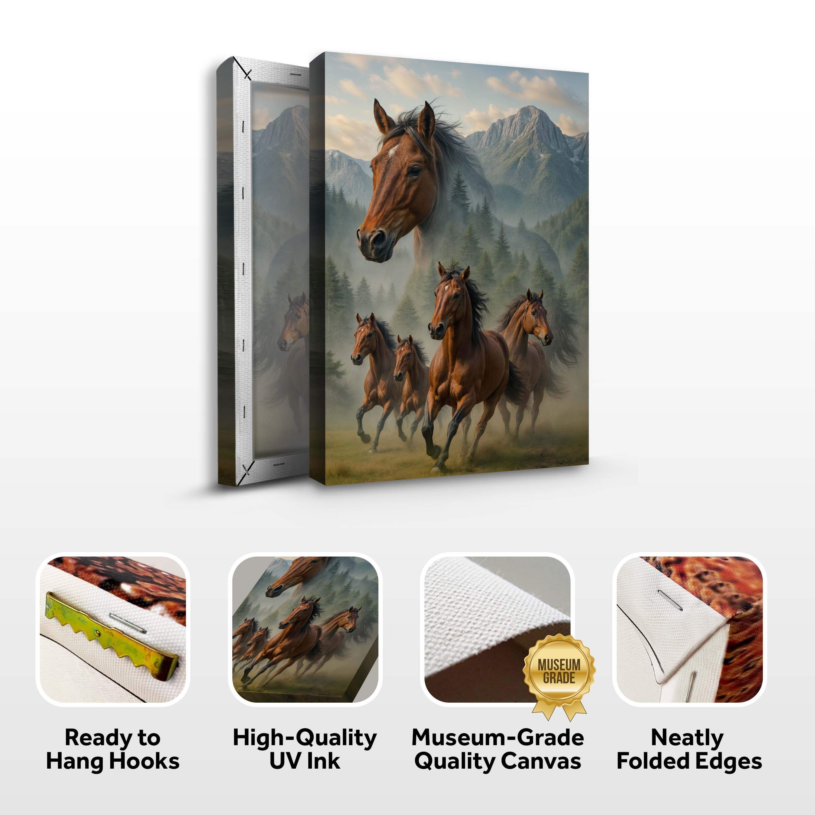 Galloping Horse Double Exposure Wall Art - Image 8