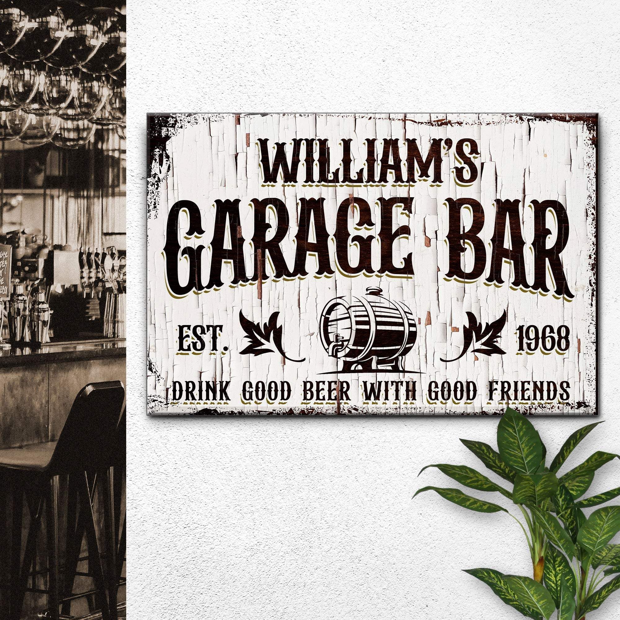 Garage Bar Rustic Wood Sign - Image 2