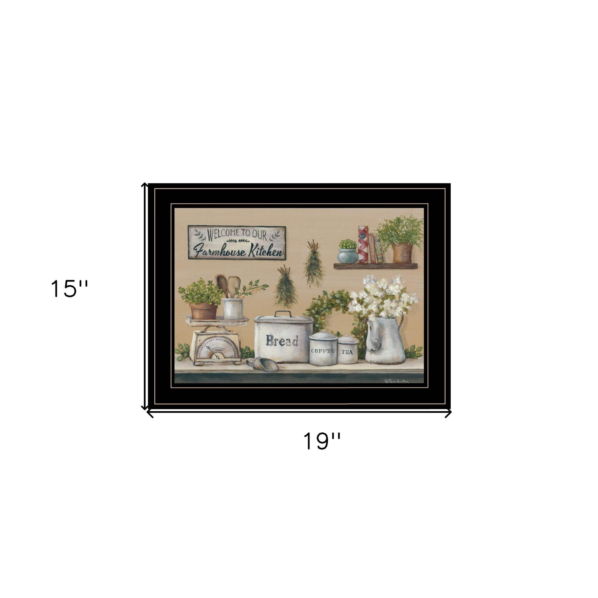 Garden Farmhouse Kitchen Black Framed Print Kitchen Wall Art - Image 5