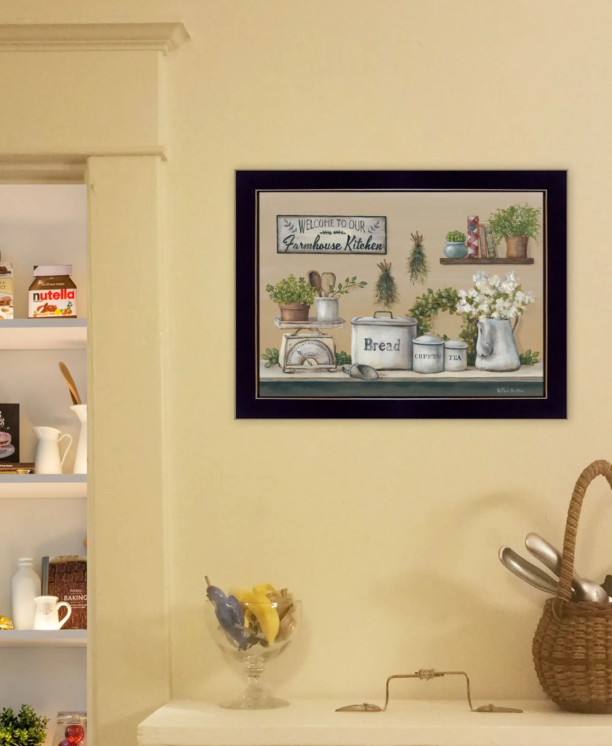 Garden Farmhouse Kitchen Black Framed Print Kitchen Wall Art - Image 4