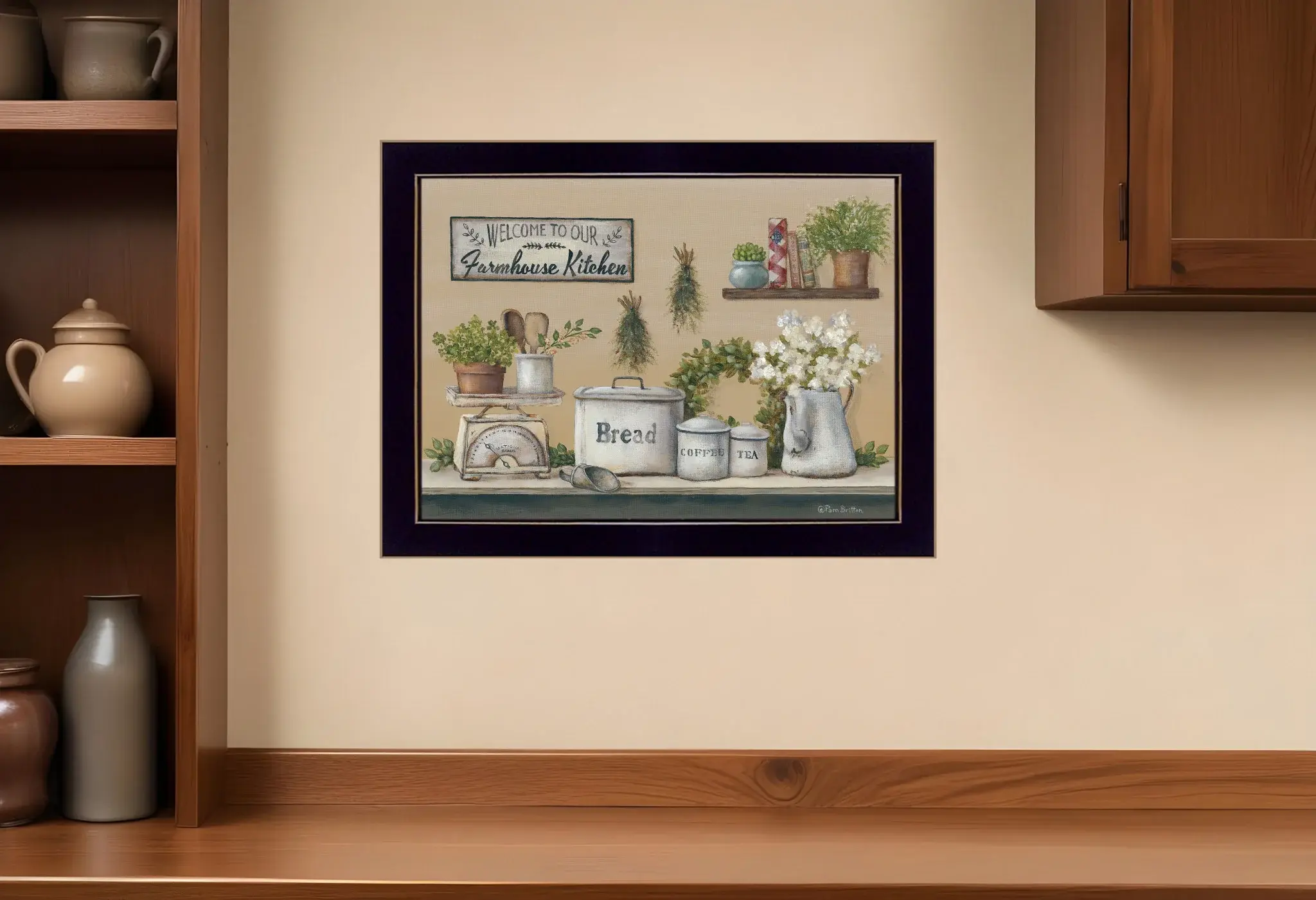 Garden Farmhouse Kitchen Black Framed Print Kitchen Wall Art - Image 6