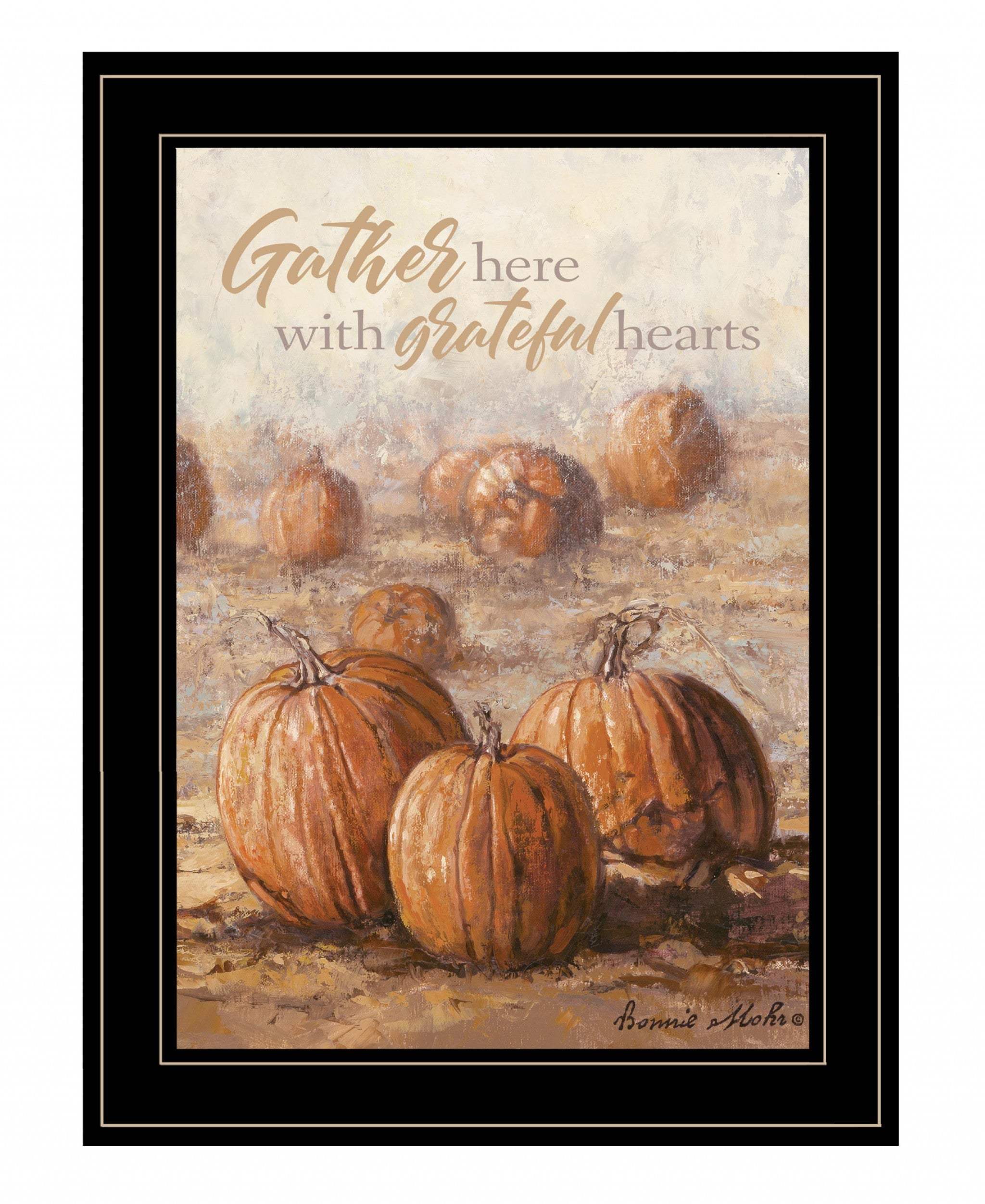 Gather Here with Grateful Hearts 2 Black Framed Print Wall Art - Image 2