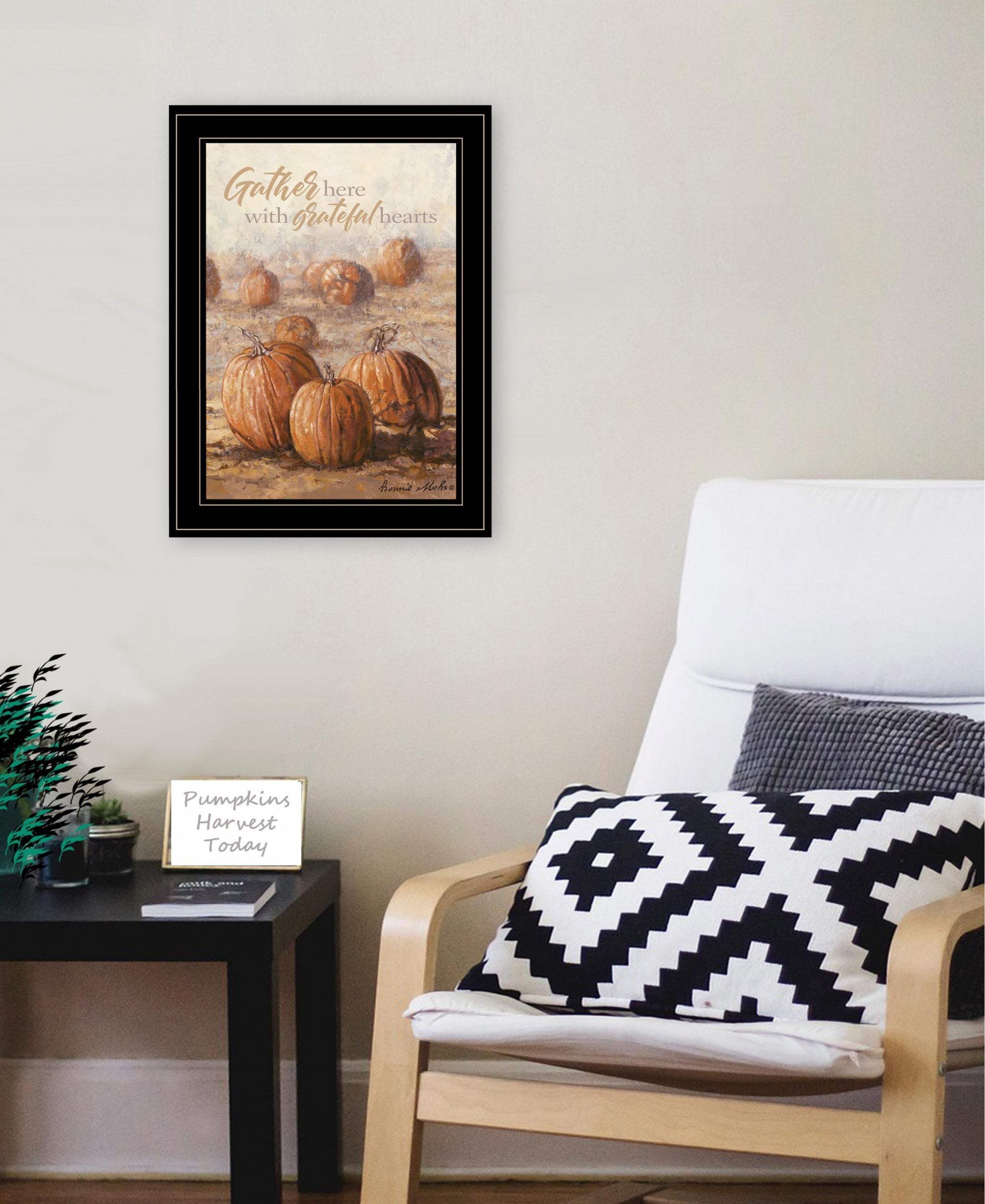 Gather Here with Grateful Hearts 2 Black Framed Print Wall Art - Image 4