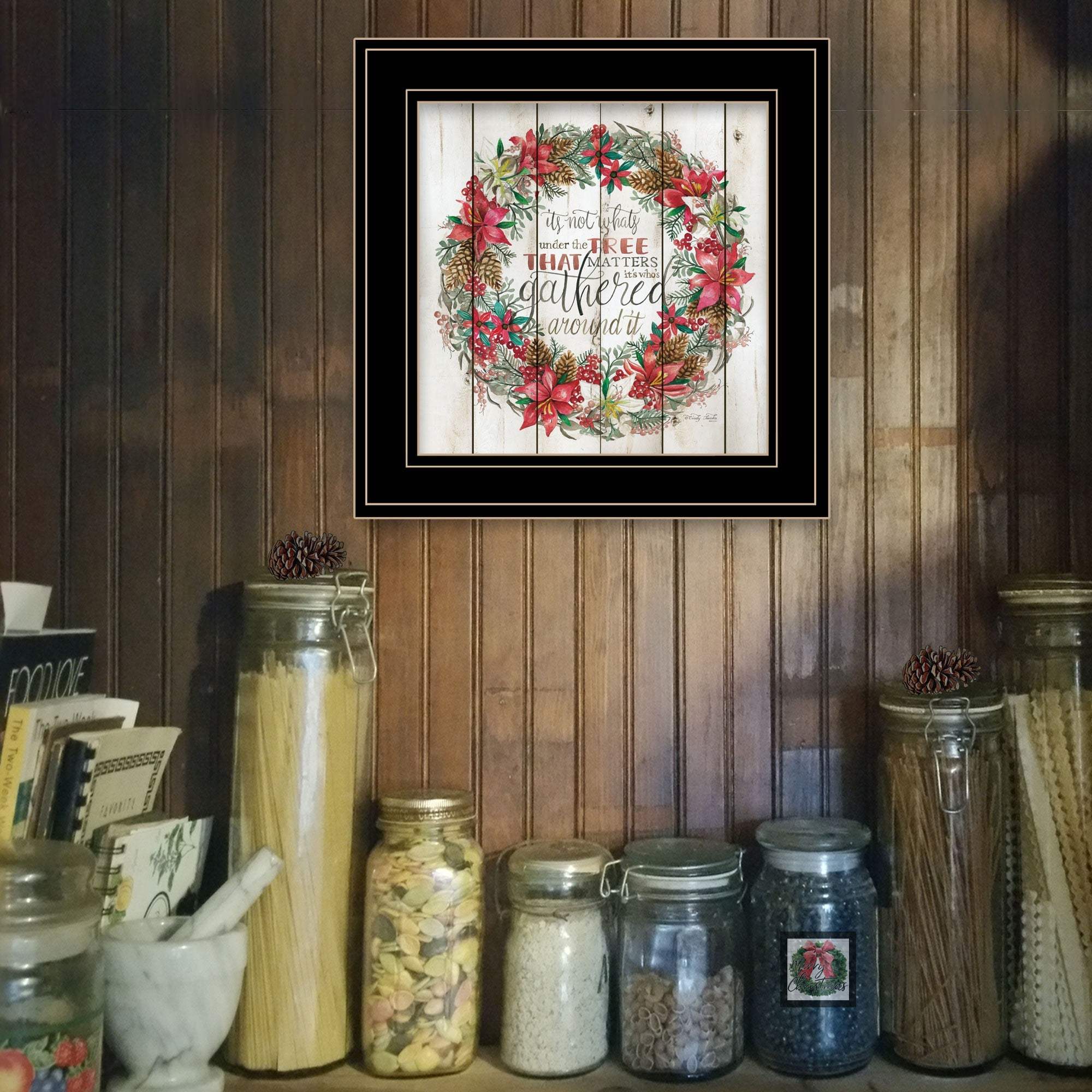 Gathered Around the Tree 2 Black Framed Print Wall Art - Image 4