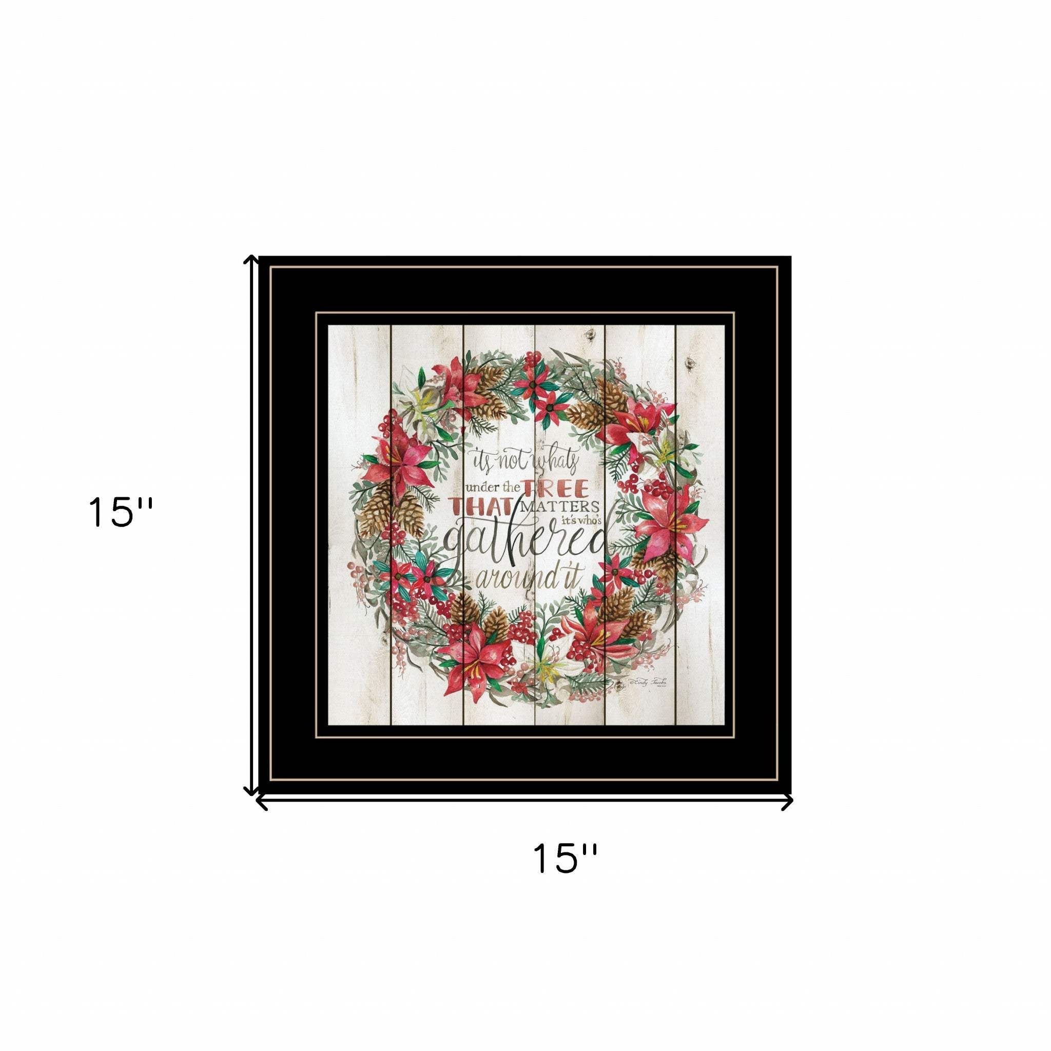 Gathered Around the Tree 2 Black Framed Print Wall Art - Image 5