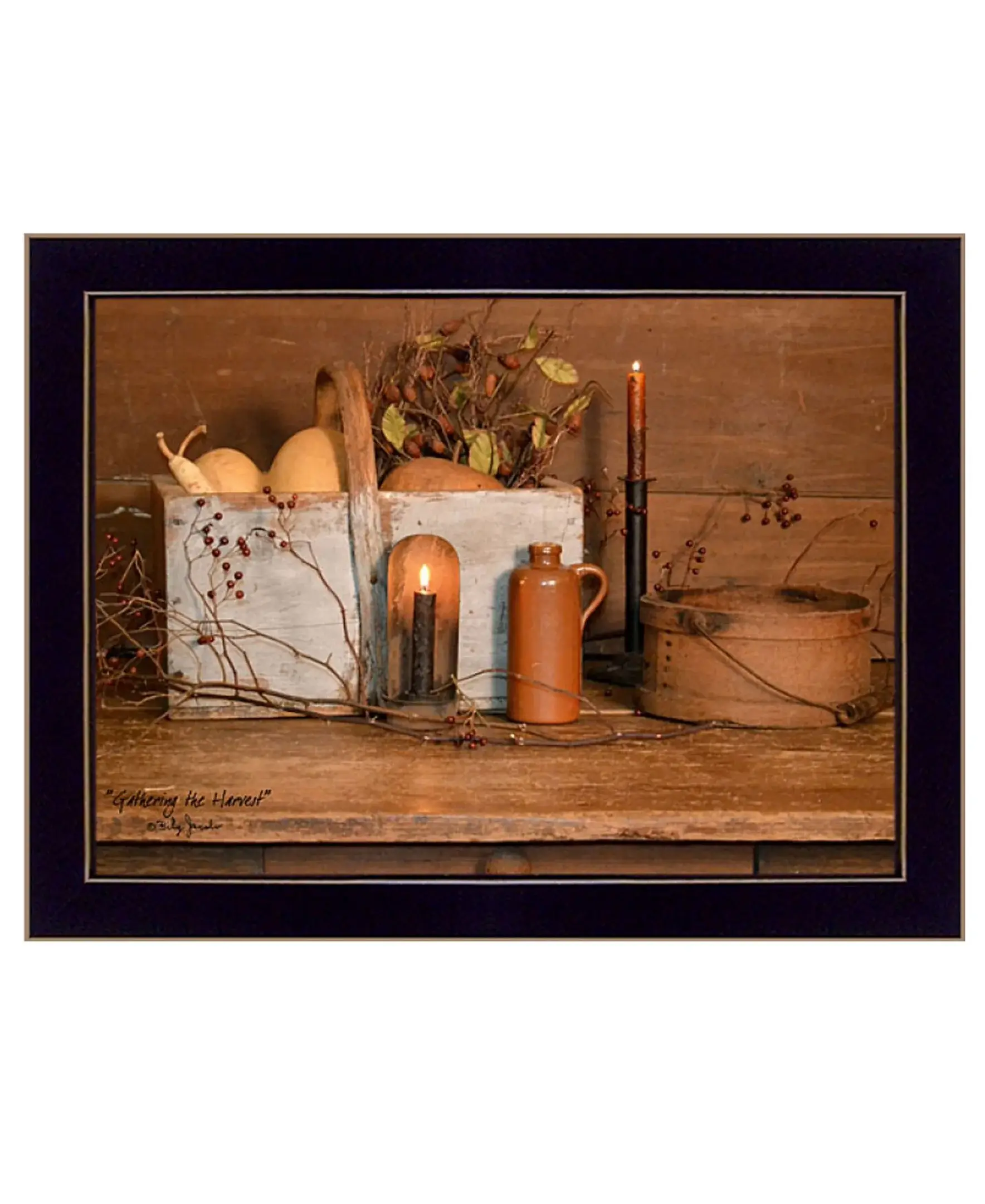 Gathering The Harvest 1 Black Framed Print Kitchen Wall Art - Image 2