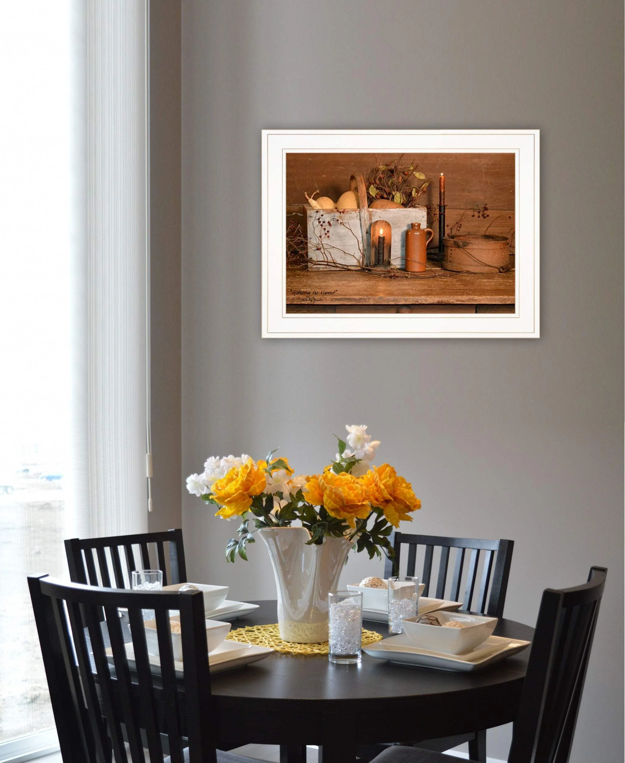 Gathering The Harvest 2 White Framed Print Kitchen Wall Art - Image 4