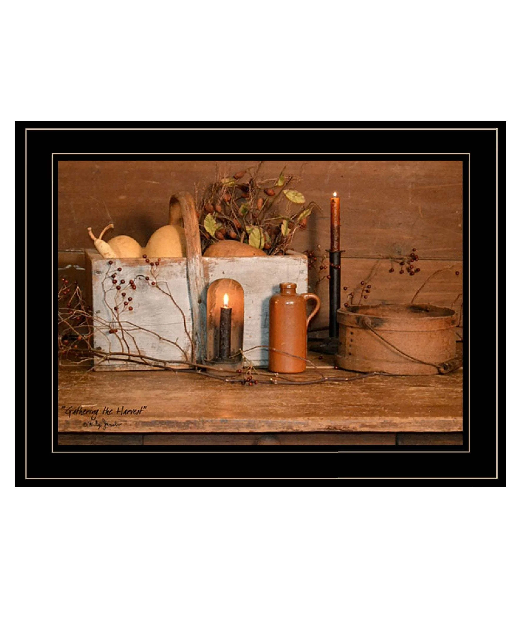 Gathering The Harvest 3 Black Framed Print Kitchen Wall Art - Image 2