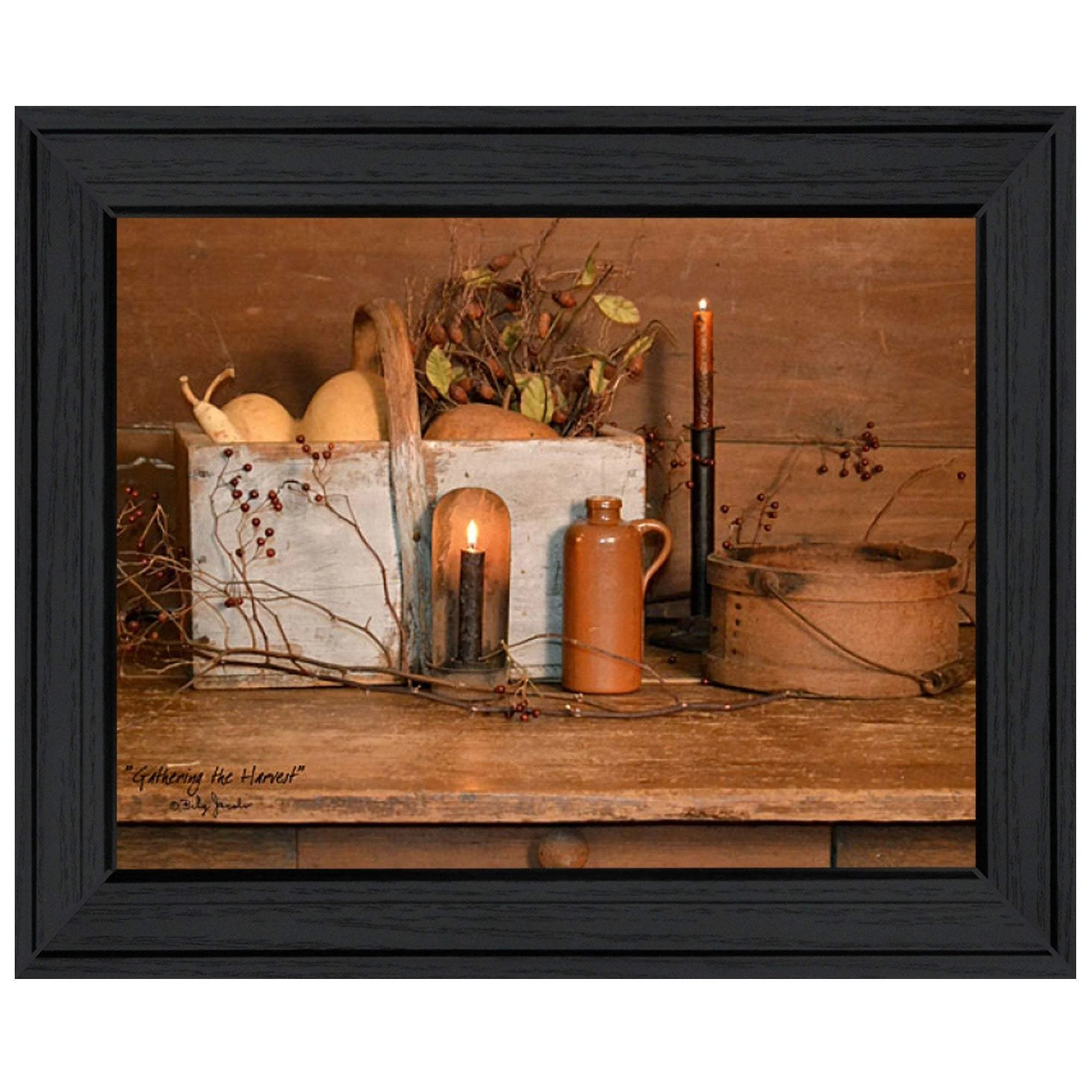 Gathering the Harvest 4 Black Framed Print Kitchen Wall Art - Image 2