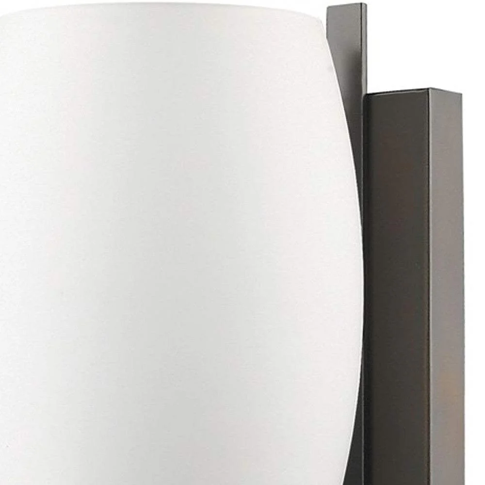 Geometric Bronze Wall Sconce with Frosted Glass Shade - Image 3
