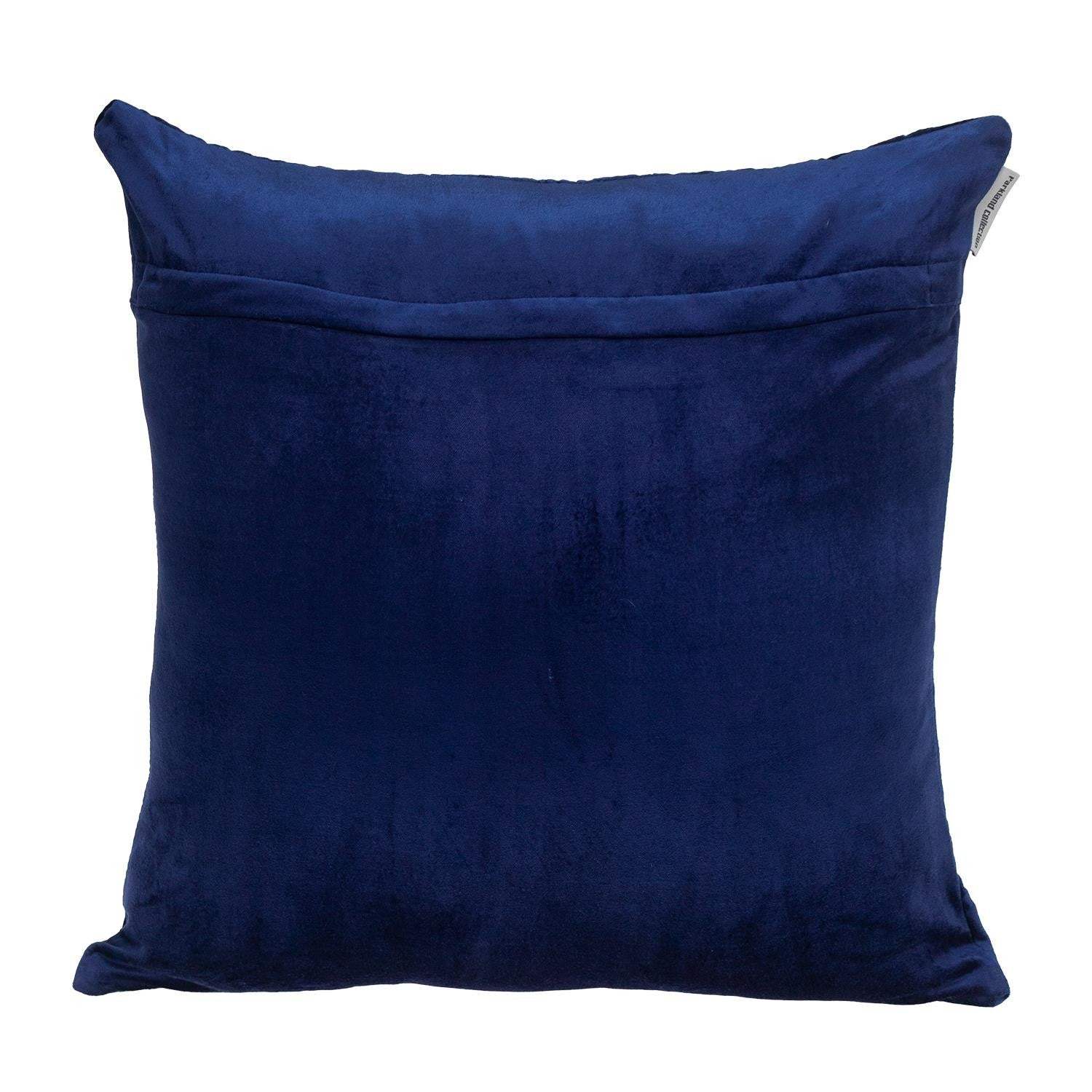 Geometric Lush Quilted Blue Throw Pillow - Image 3