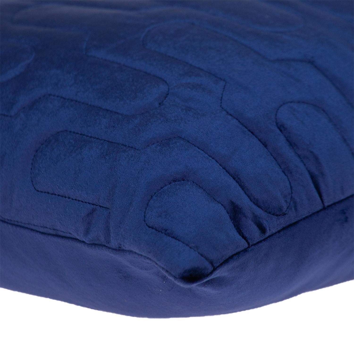 Geometric Lush Quilted Blue Throw Pillow - Image 5