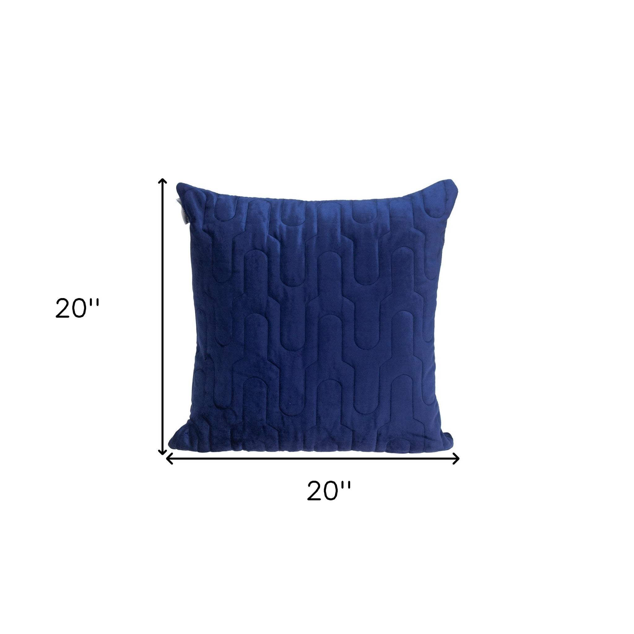 Geometric Lush Quilted Blue Throw Pillow - Image 7
