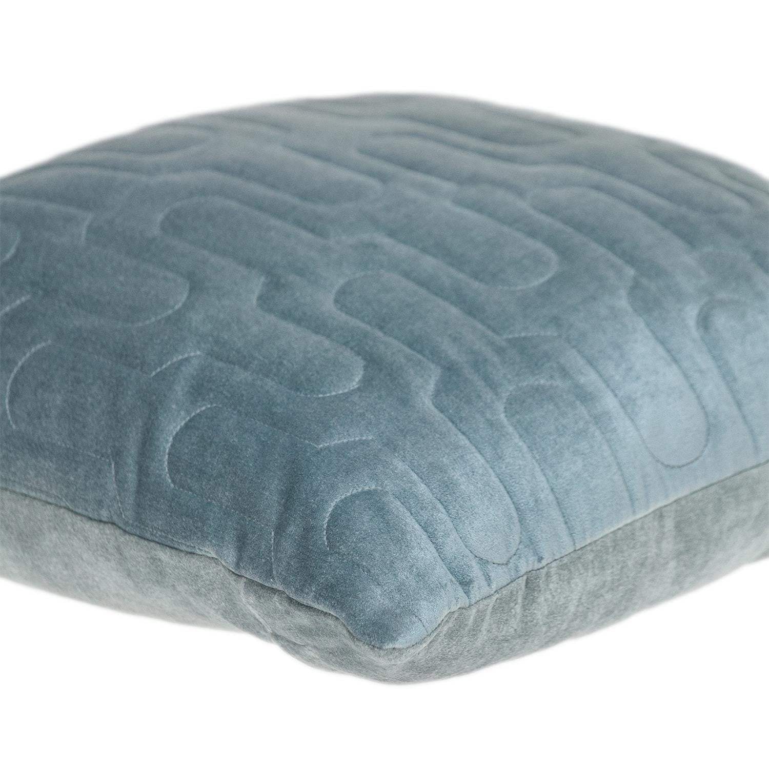 Geometric Lush Quilted Metallic Gray Throw Pillow - Image 5