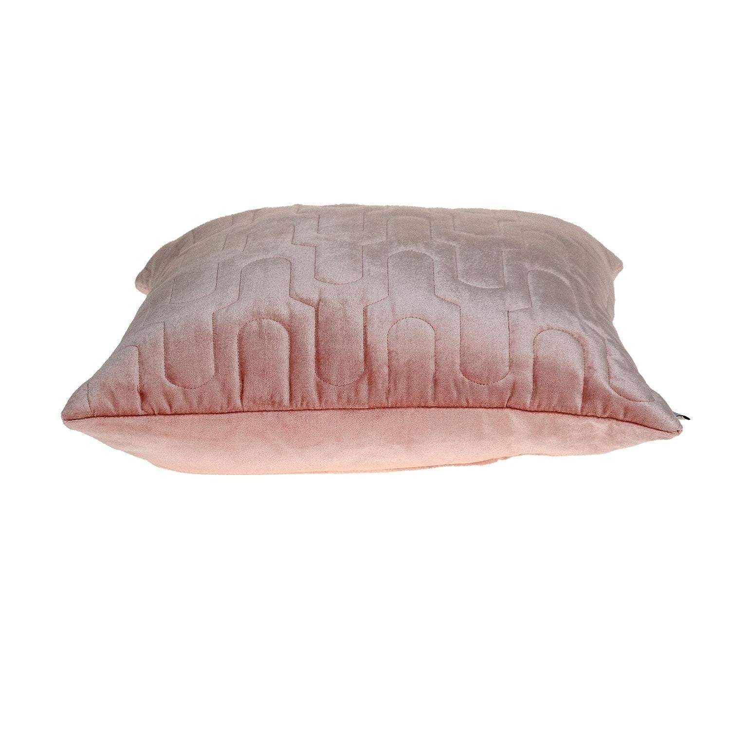 Geometric Lush Quilted Metallic Pink Throw Pillow - Image 4