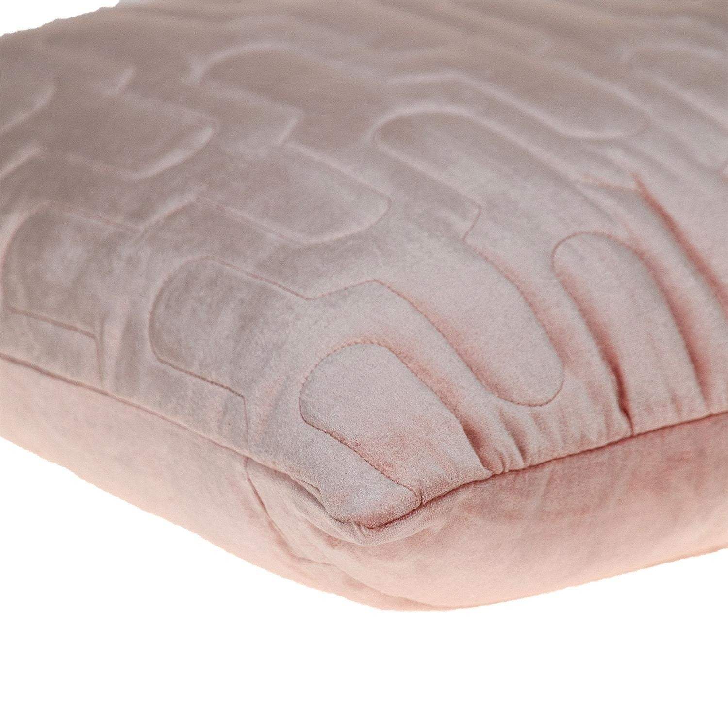Geometric Lush Quilted Metallic Pink Throw Pillow - Image 5