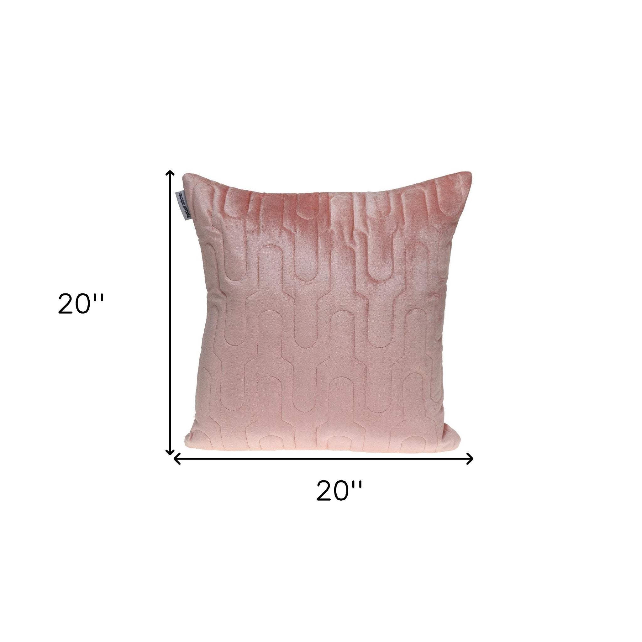 Geometric Lush Quilted Metallic Pink Throw Pillow - Image 7