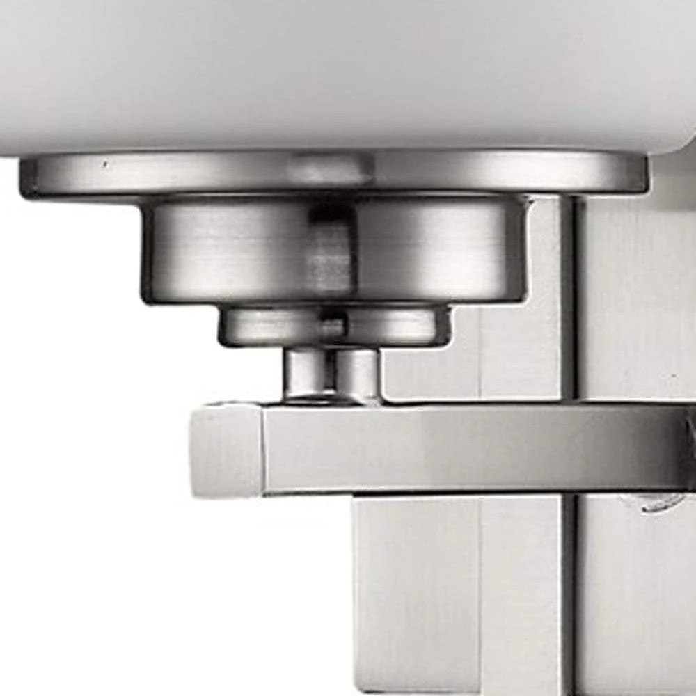 Geometric Silver Wall Sconce with Frosted Glass Shade - Image 4
