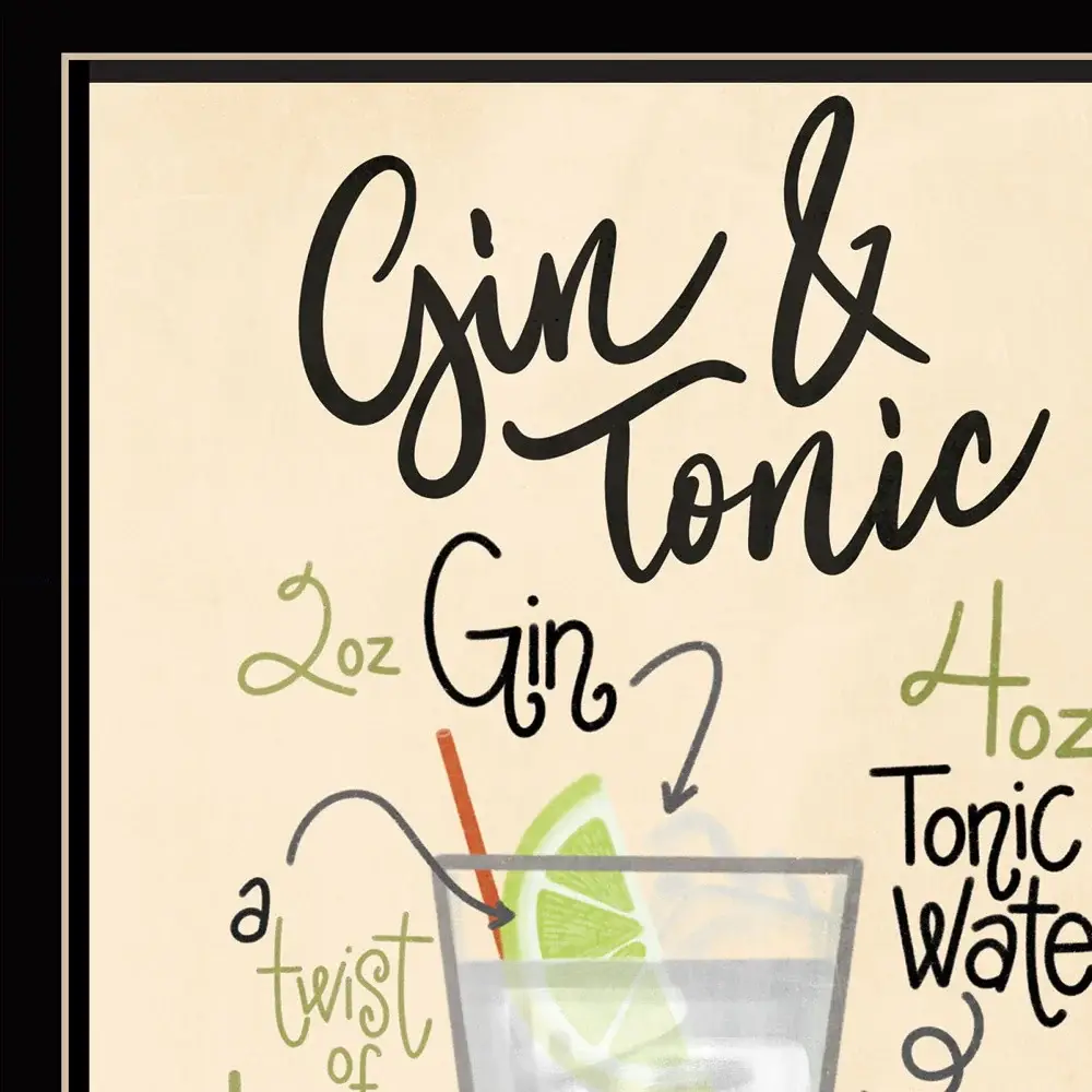 Gin and Tonic 1 Black Framed Print Wall Art - Image 3