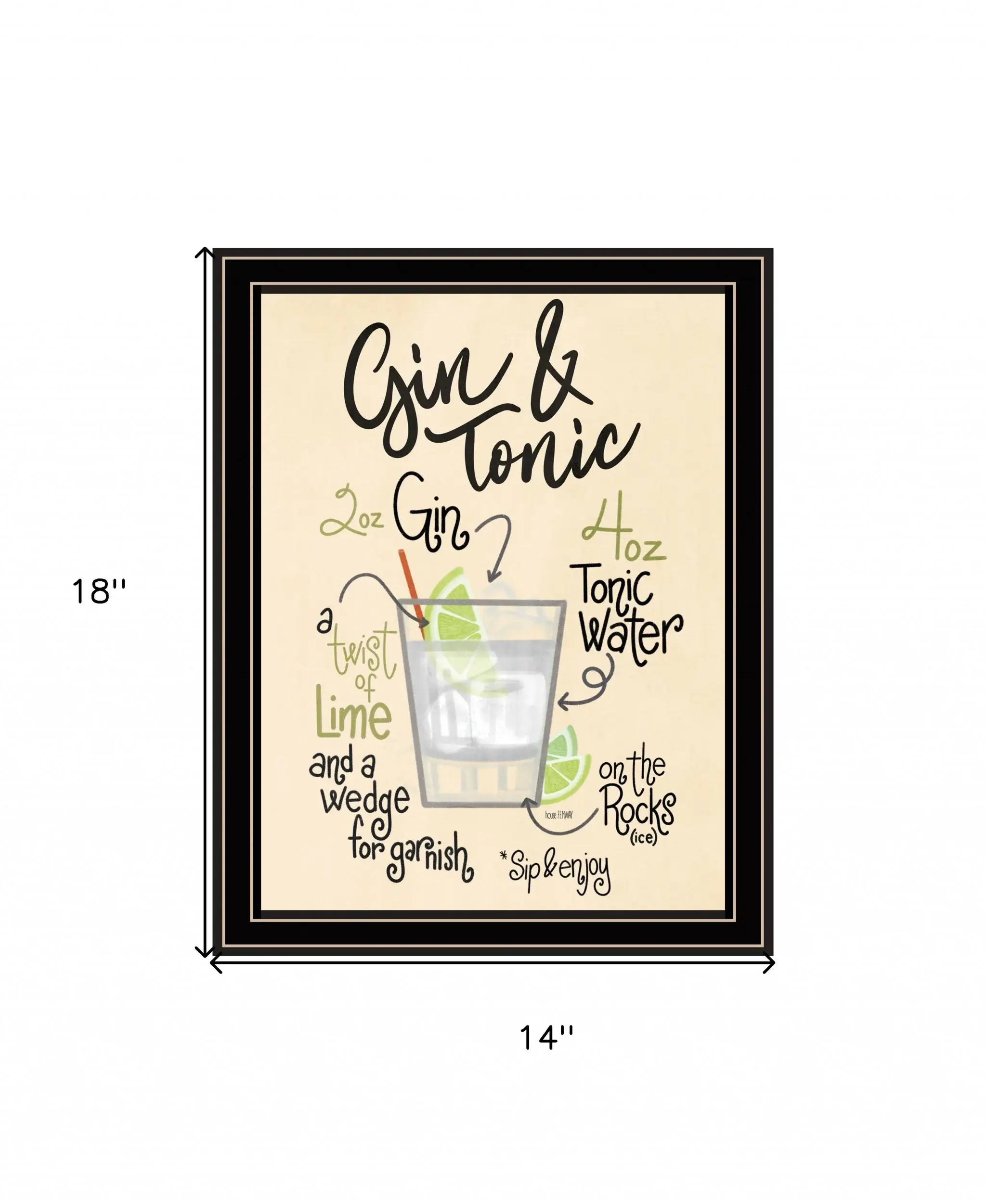 Gin and Tonic 1 Black Framed Print Wall Art - Image 5