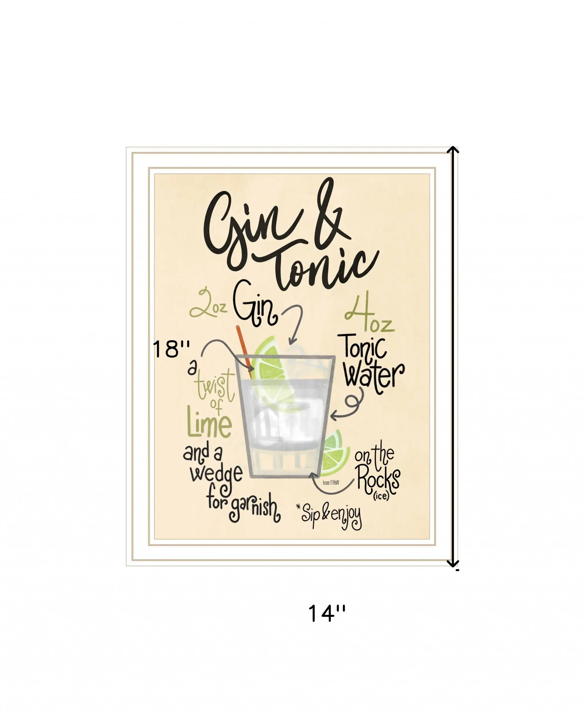 Gin and Tonic 2 White Framed Print Wall Art - Image 5