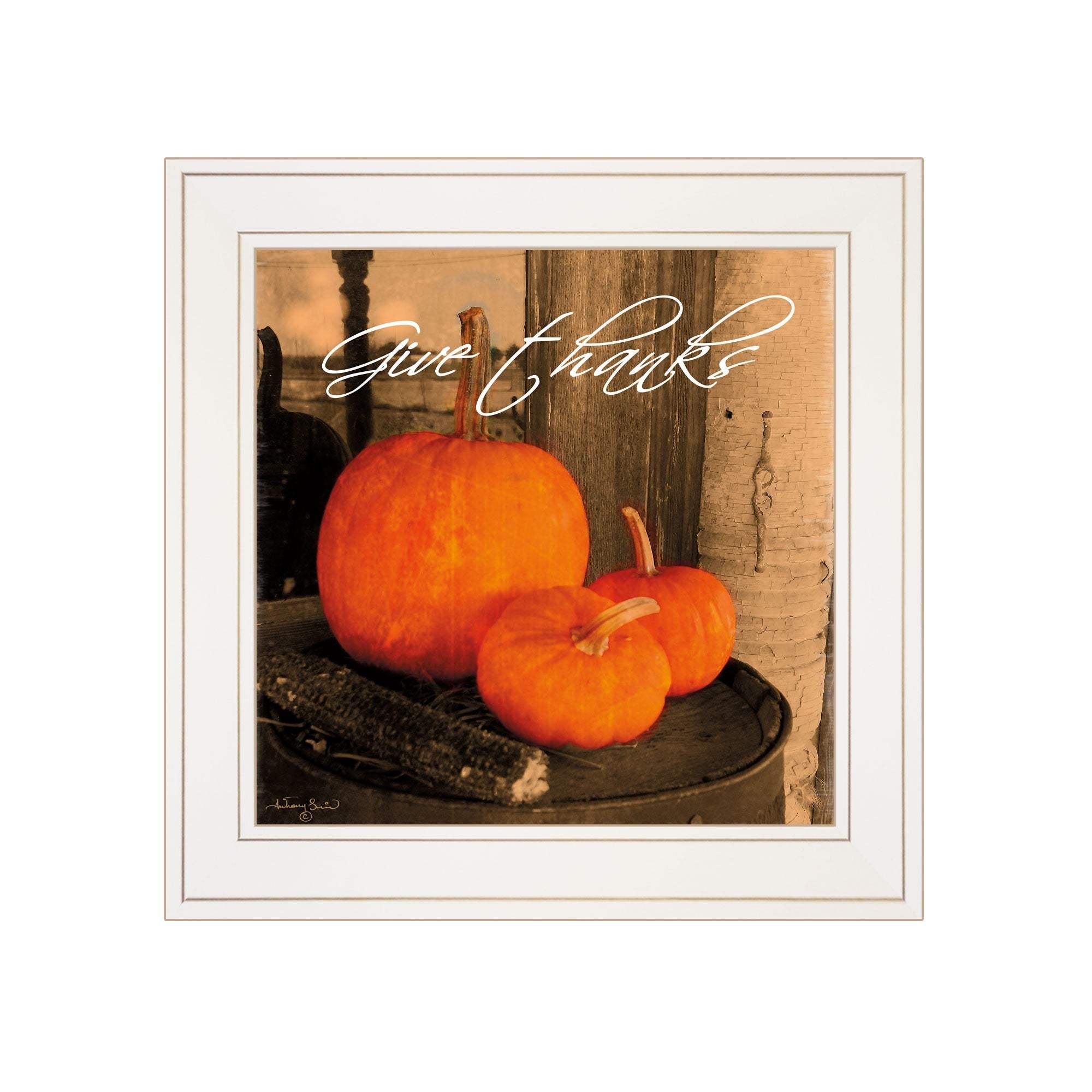 Give Thanks 1 White Framed Print Wall Art - Image 2