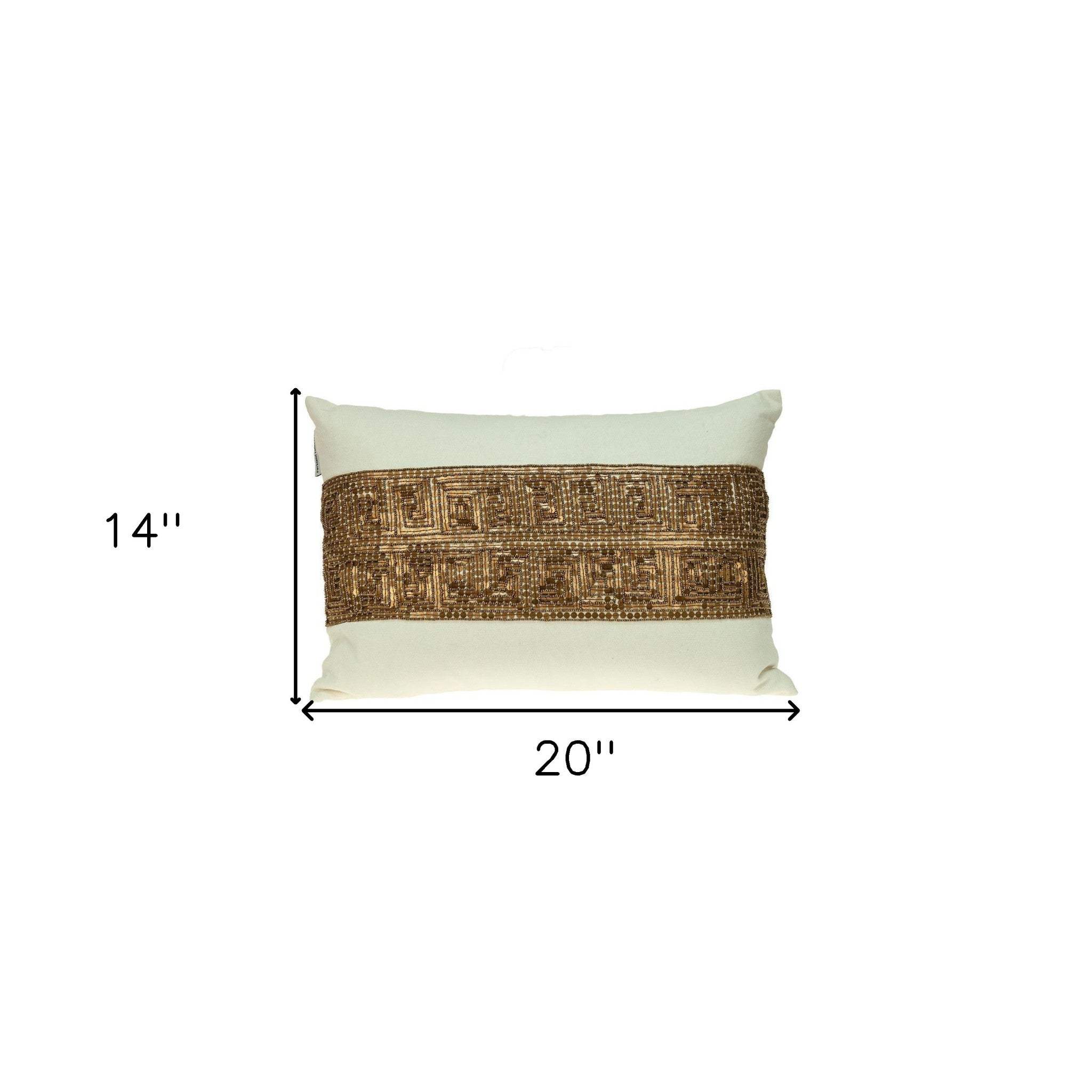 Glam Off White with Golden Sequins Lumbar Throw Pillow - Image 7