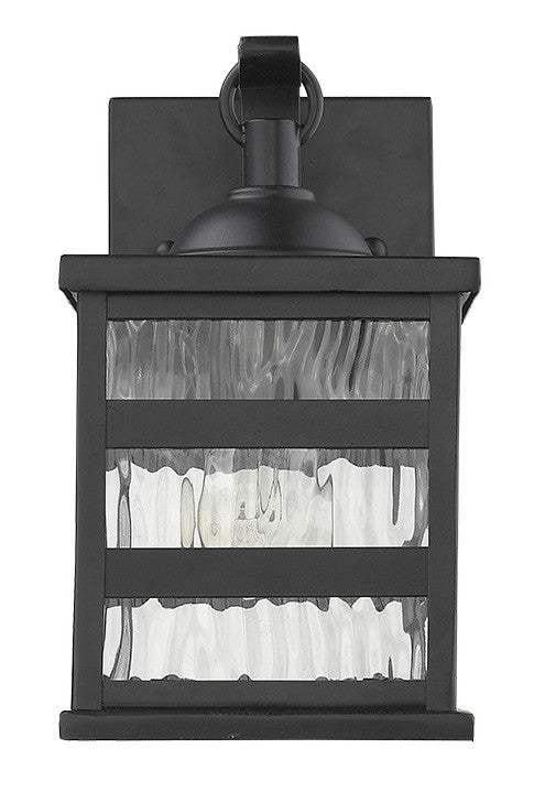 Glass panel Matte Black Outdoor Cage Light - Image 3