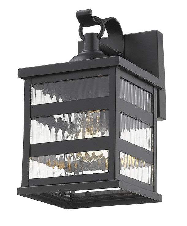 Glass panel Matte Black Outdoor Cage Light - Image 4