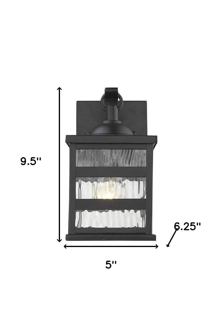Glass panel Matte Black Outdoor Cage Light - Image 7