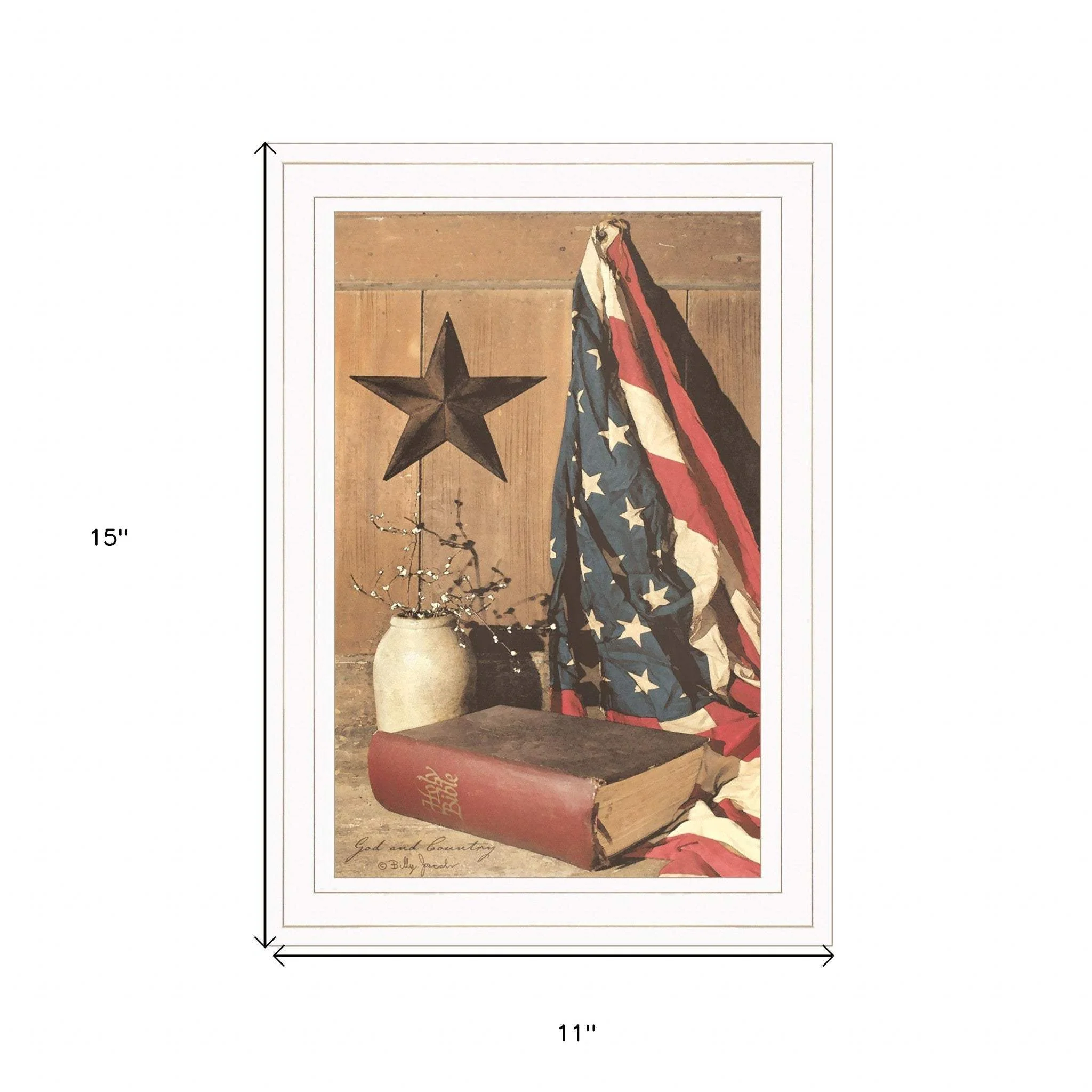 God and Country 1 White Framed Print Wall Art - Image 5