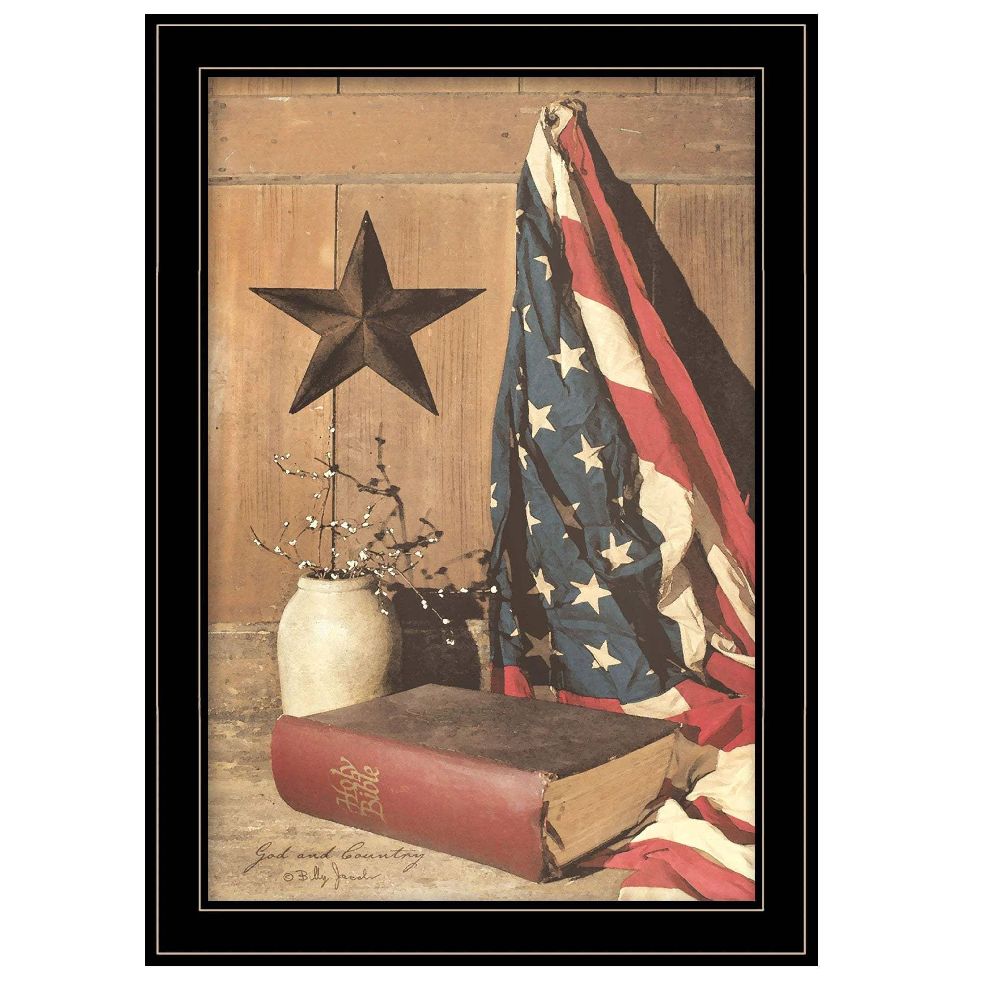 God and Country 6 Black Framed Print Wall Art - Image 2