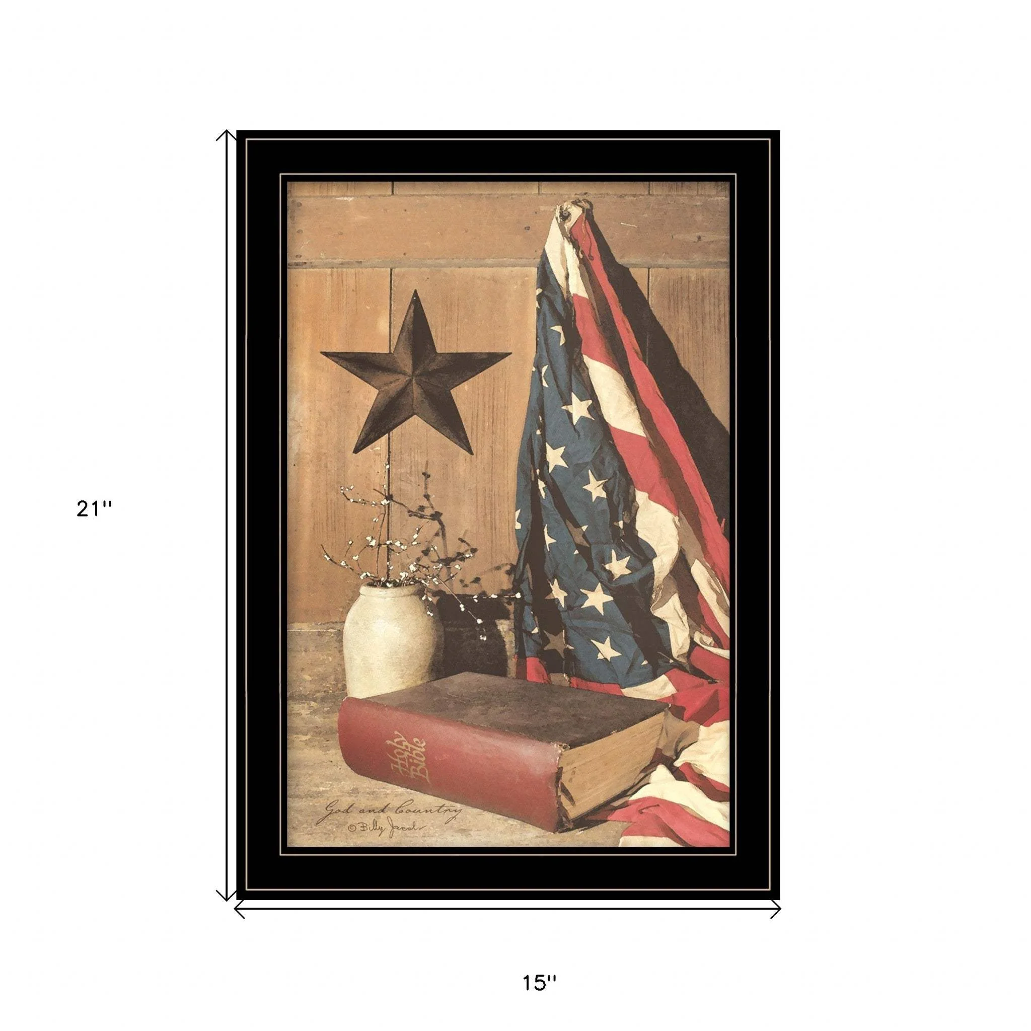 God and Country 6 Black Framed Print Wall Art - Image 5