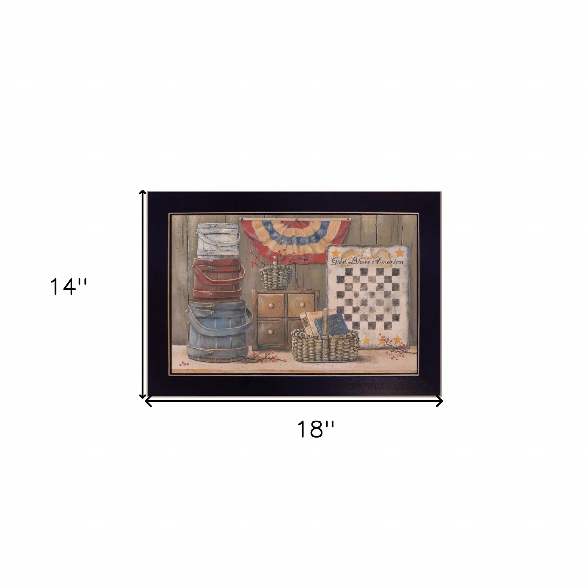 God Bless America 1 Black Framed Print Wall Art - Image 5