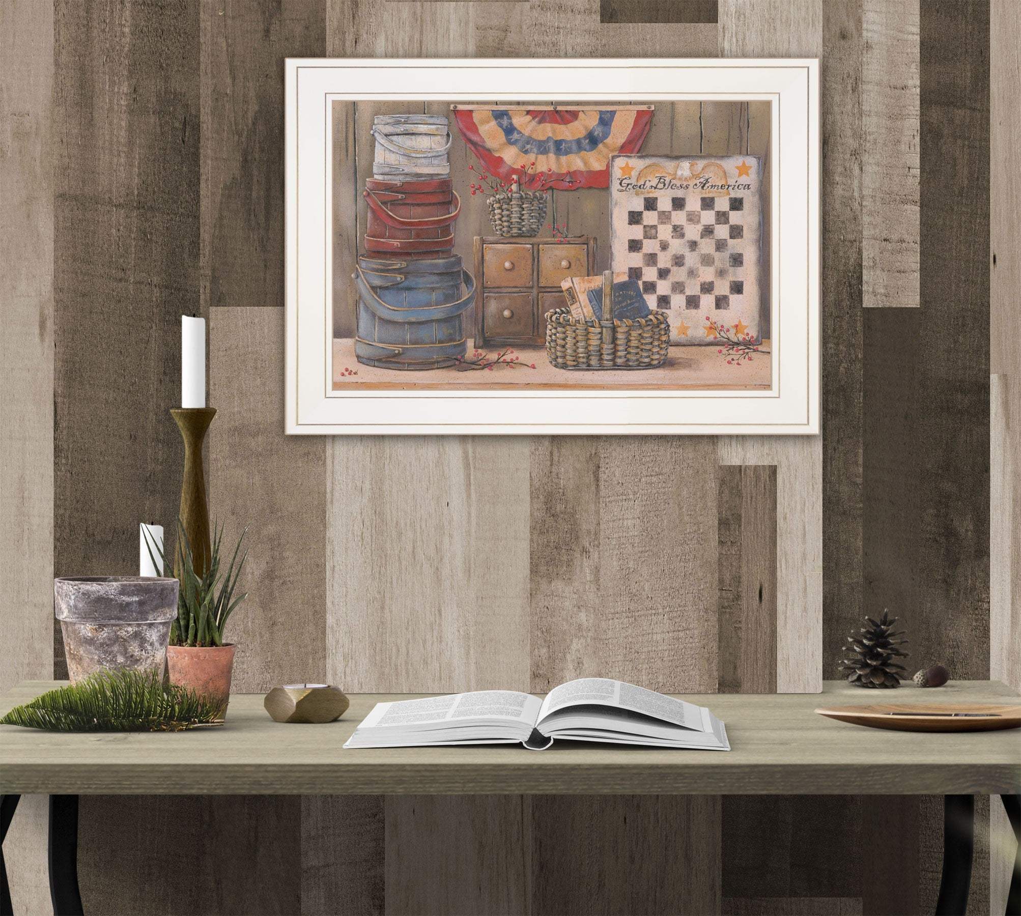 God Bless America 2 White Framed Print Wall Art - Image 4