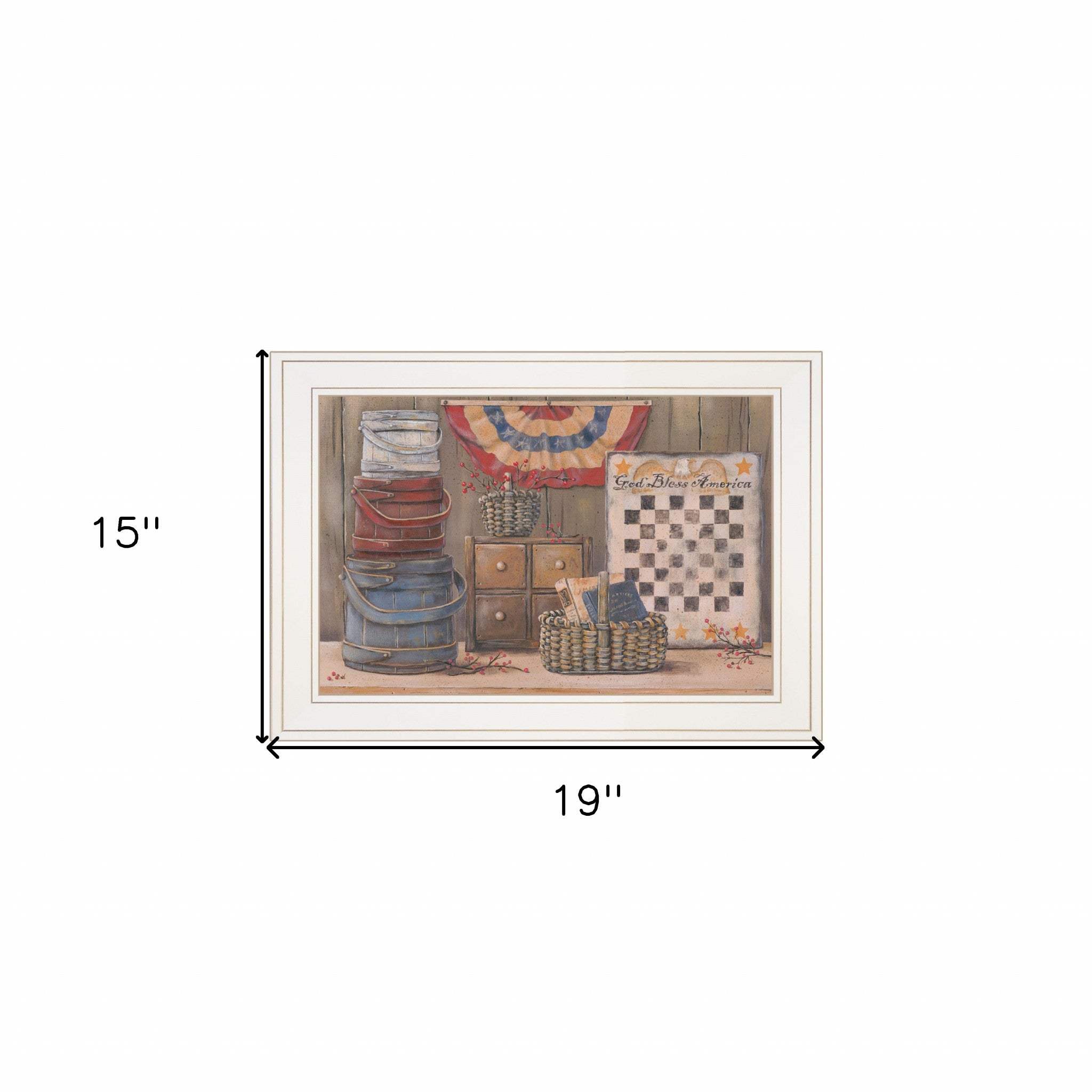 God Bless America 2 White Framed Print Wall Art - Image 5