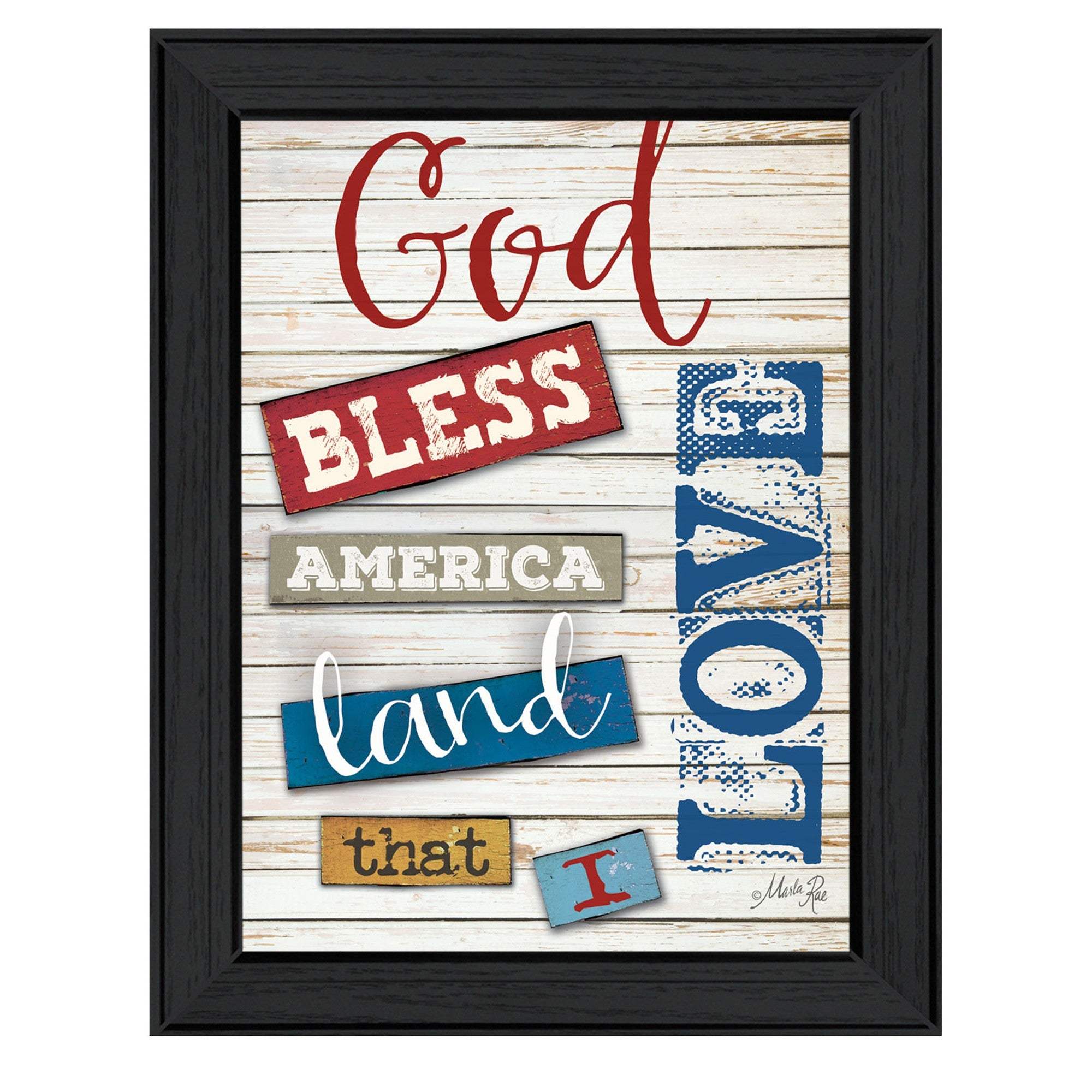 God Bless America 4 Black Framed Print Wall Art - Image 2