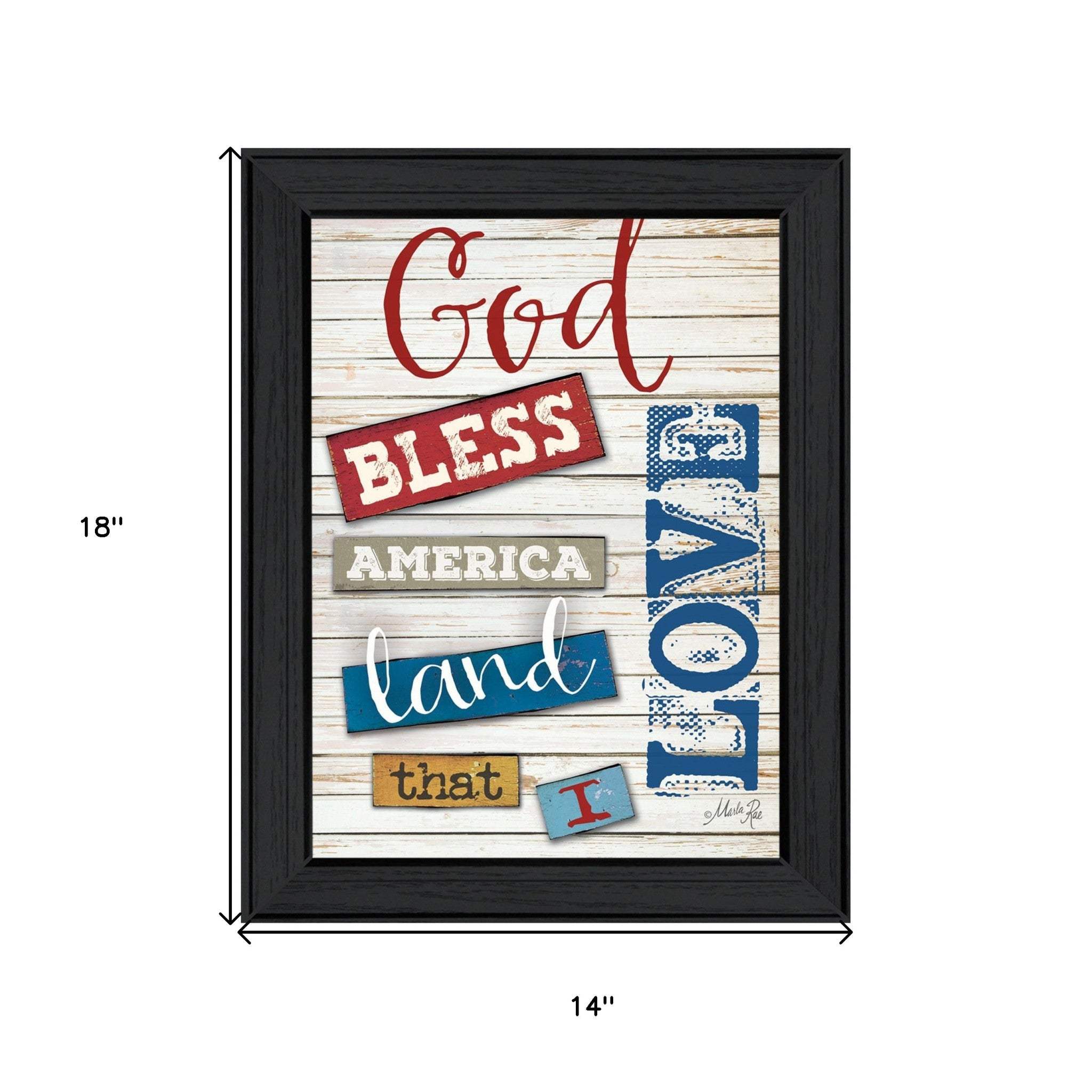 God Bless America 4 Black Framed Print Wall Art - Image 5