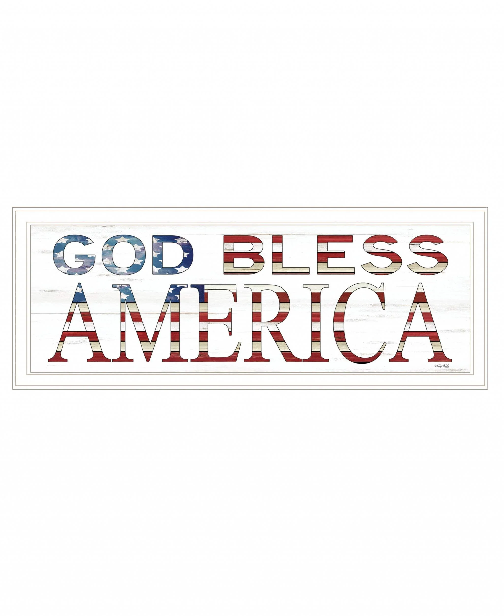 God Bless America 5 White Framed Print Wall Art - Image 2