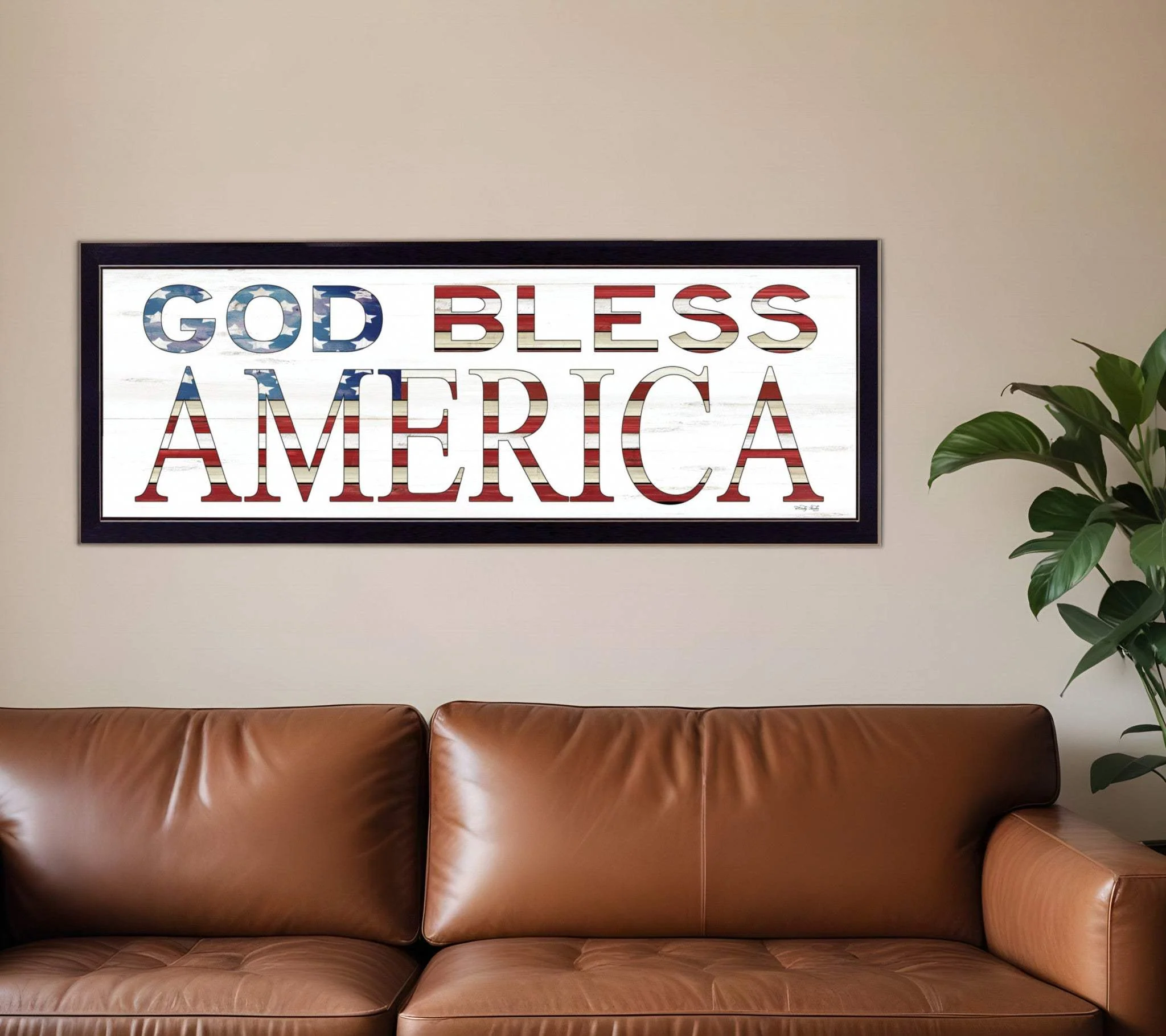 God Bless America 7 Black Framed Print Wall Art