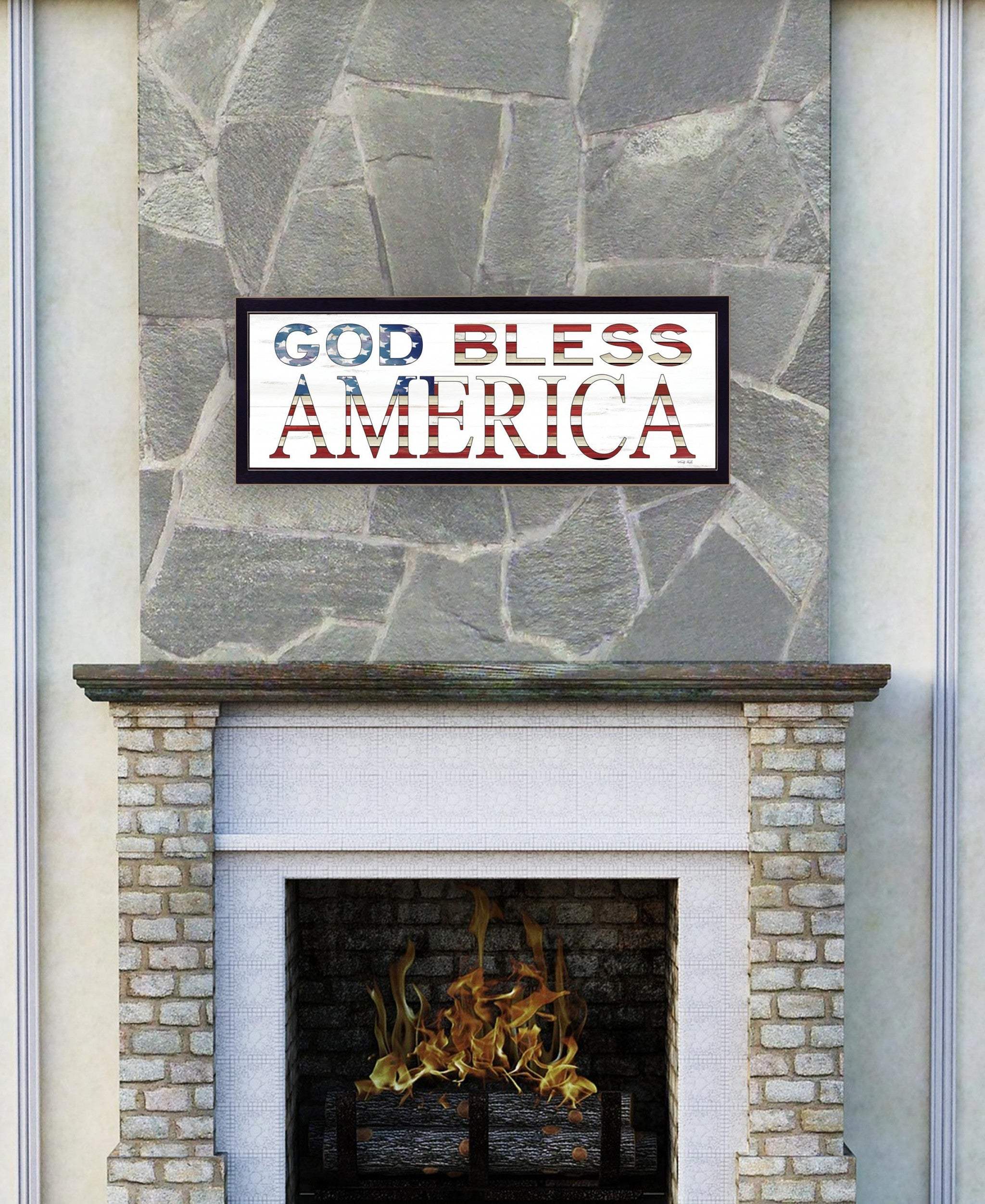 God Bless America 7 Black Framed Print Wall Art - Image 4